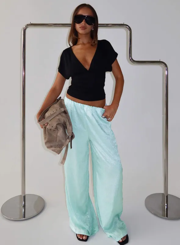 Salona Satin Straight Leg Pants Jelly Mint sold by Princess Polly