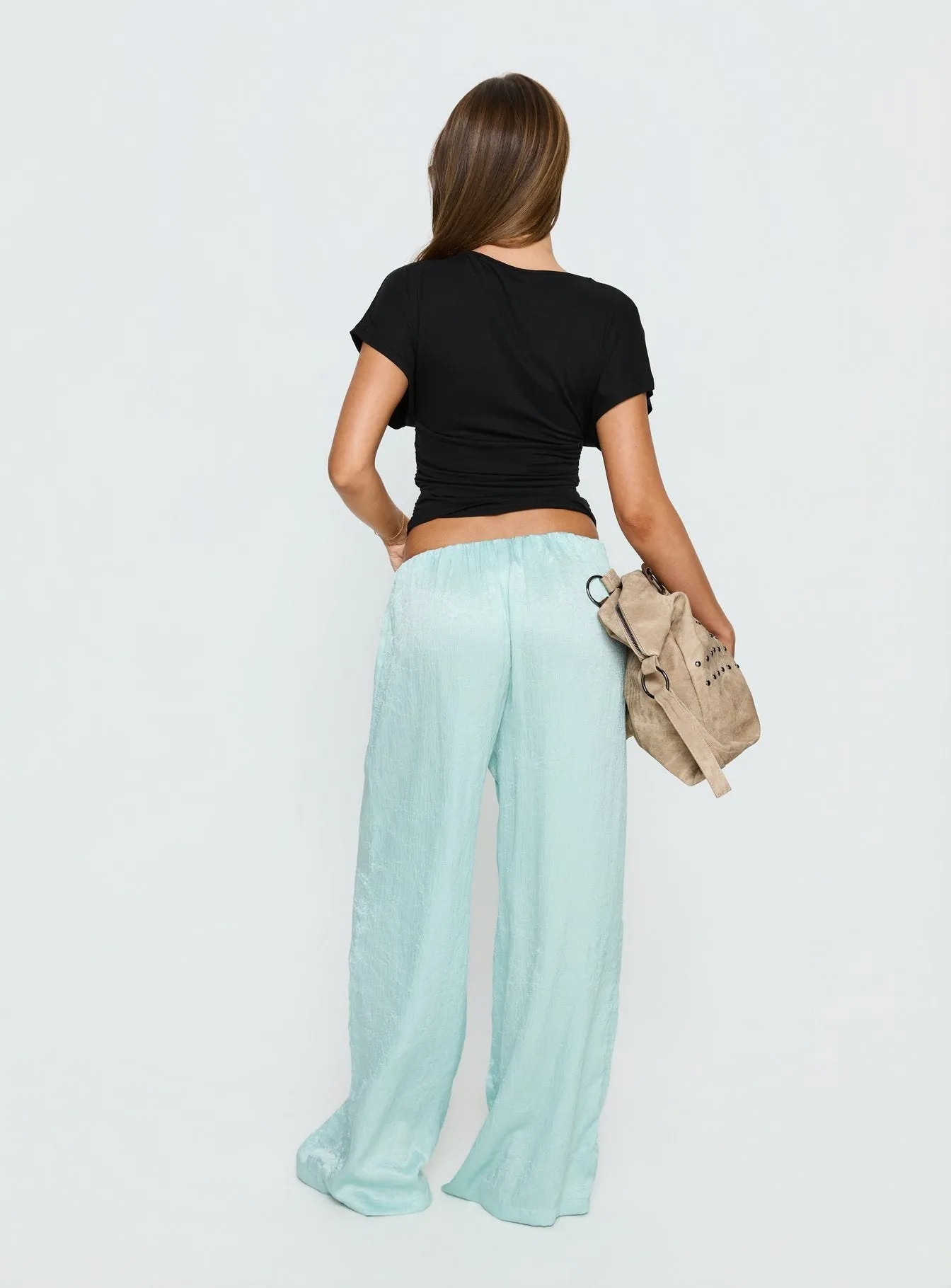 Salona Satin Straight Leg Pants Jelly Mint sold by Princess Polly product image thumbnail 5