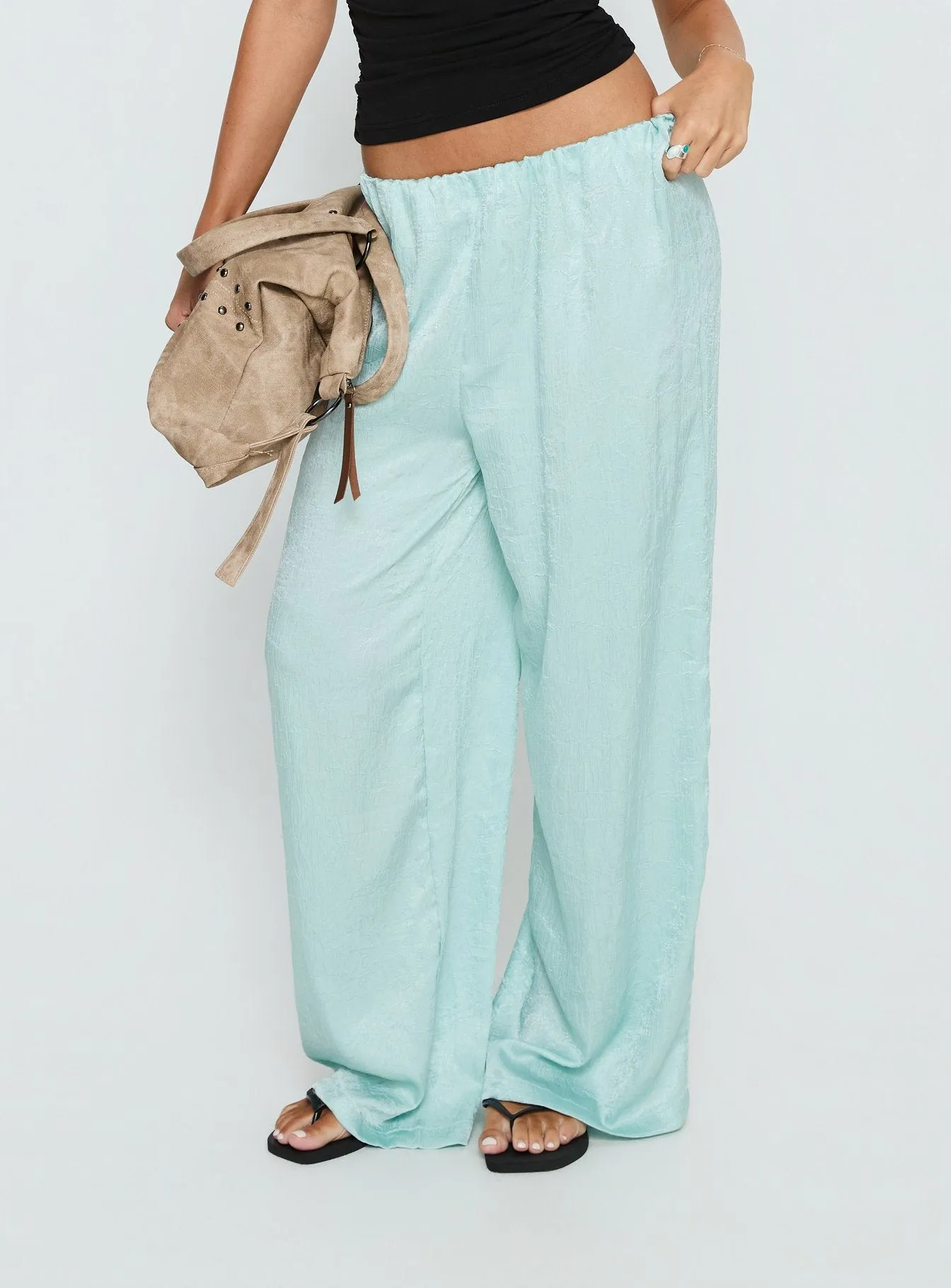 Salona Satin Straight Leg Pants Jelly Mint sold by Princess Polly product image thumbnail 2