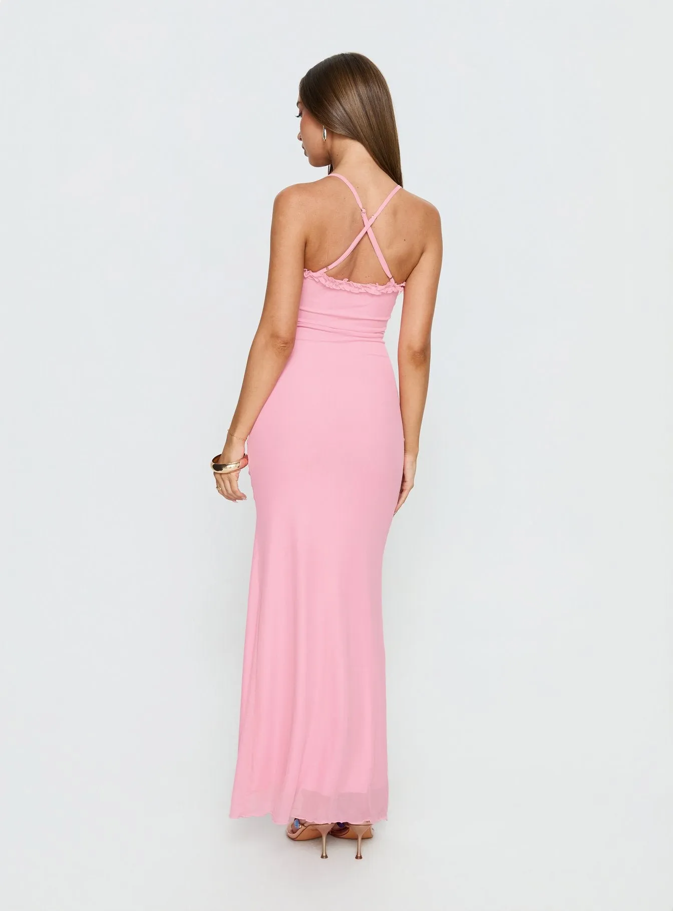 Soulina Ruched Maxi Dress Pink sold by Princess Polly product image thumbnail 4