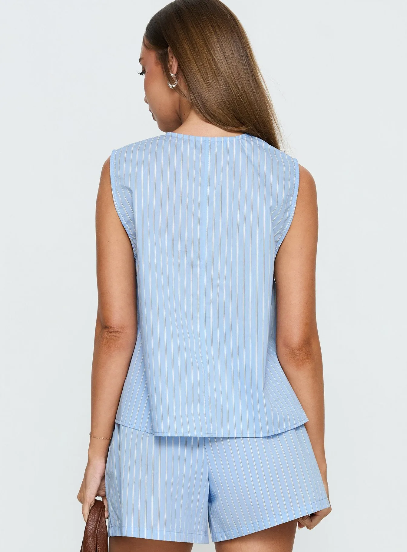 Carambola Ruched Sleeveless Top Blue sold by Princess Polly product image thumbnail 4