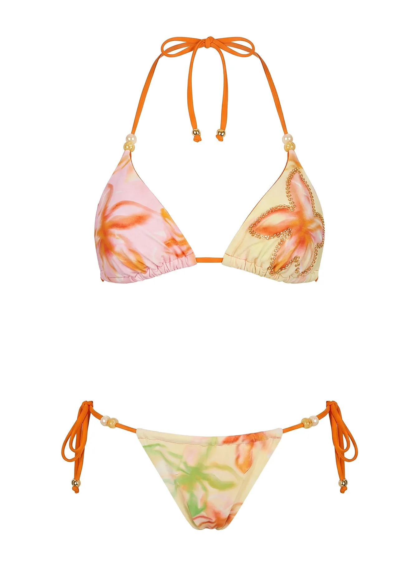 Fleura Tie Side Beaded Bikini Bottom Yellow Floral sold by Princess Polly product image thumbnail 5