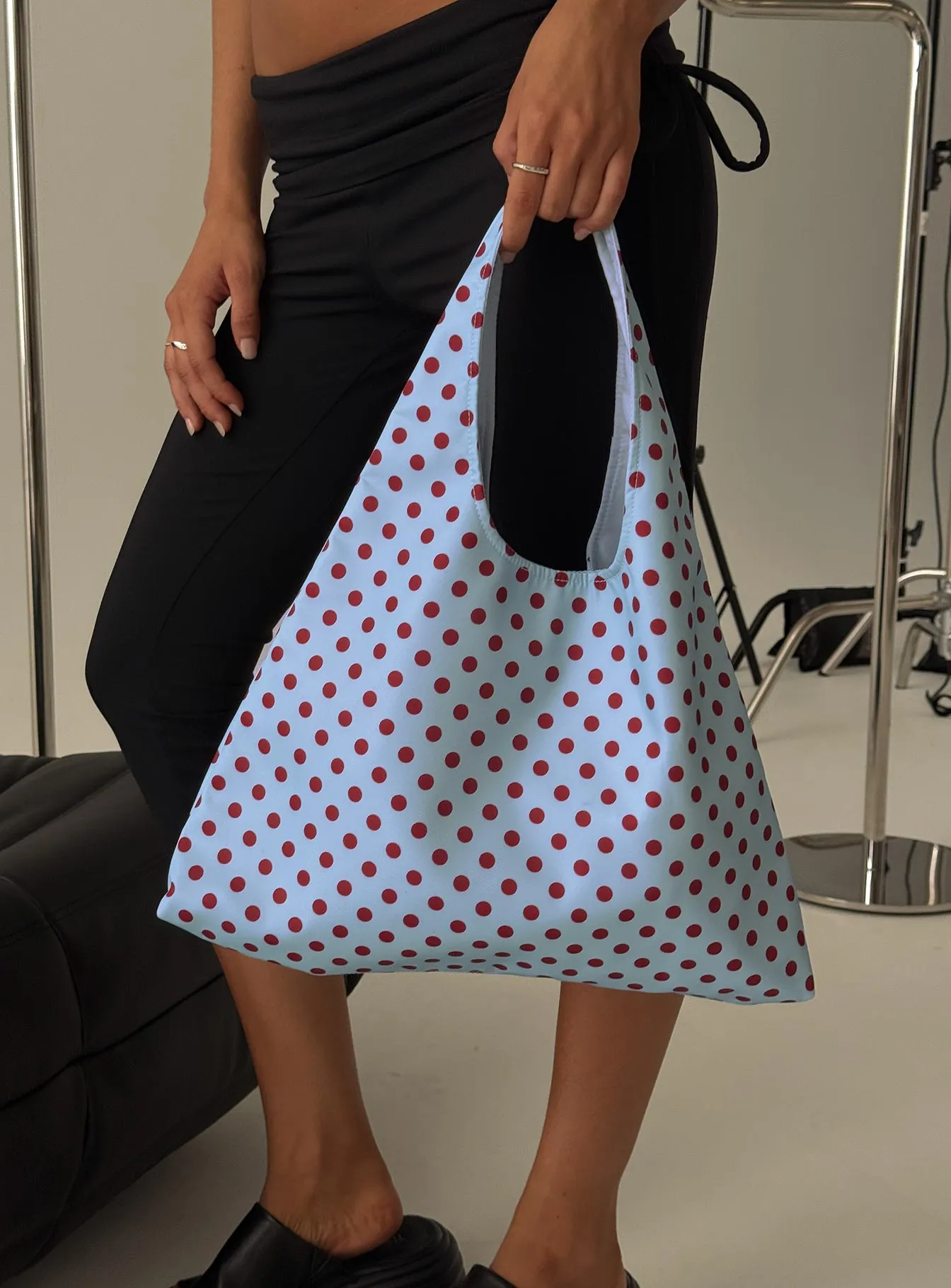 Mayda Tote Bag Red / Blue Polka sold by Princess Polly