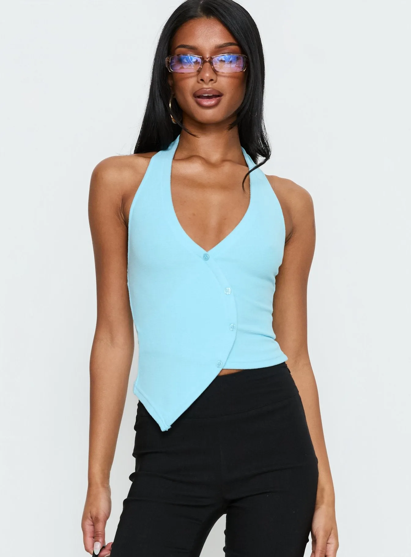 Avrilla Wrap Knit Top Blue sold by Princess Polly product image thumbnail 2