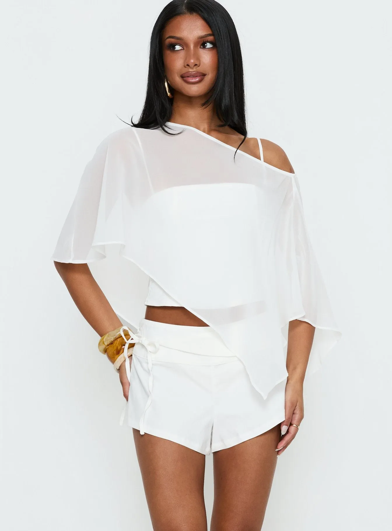 Senzo Wrap Shorts White sold by Princess Polly product image thumbnail 2