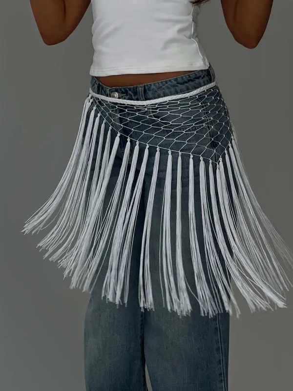 Karlotta Tassel Sarong White sold by Princess Polly