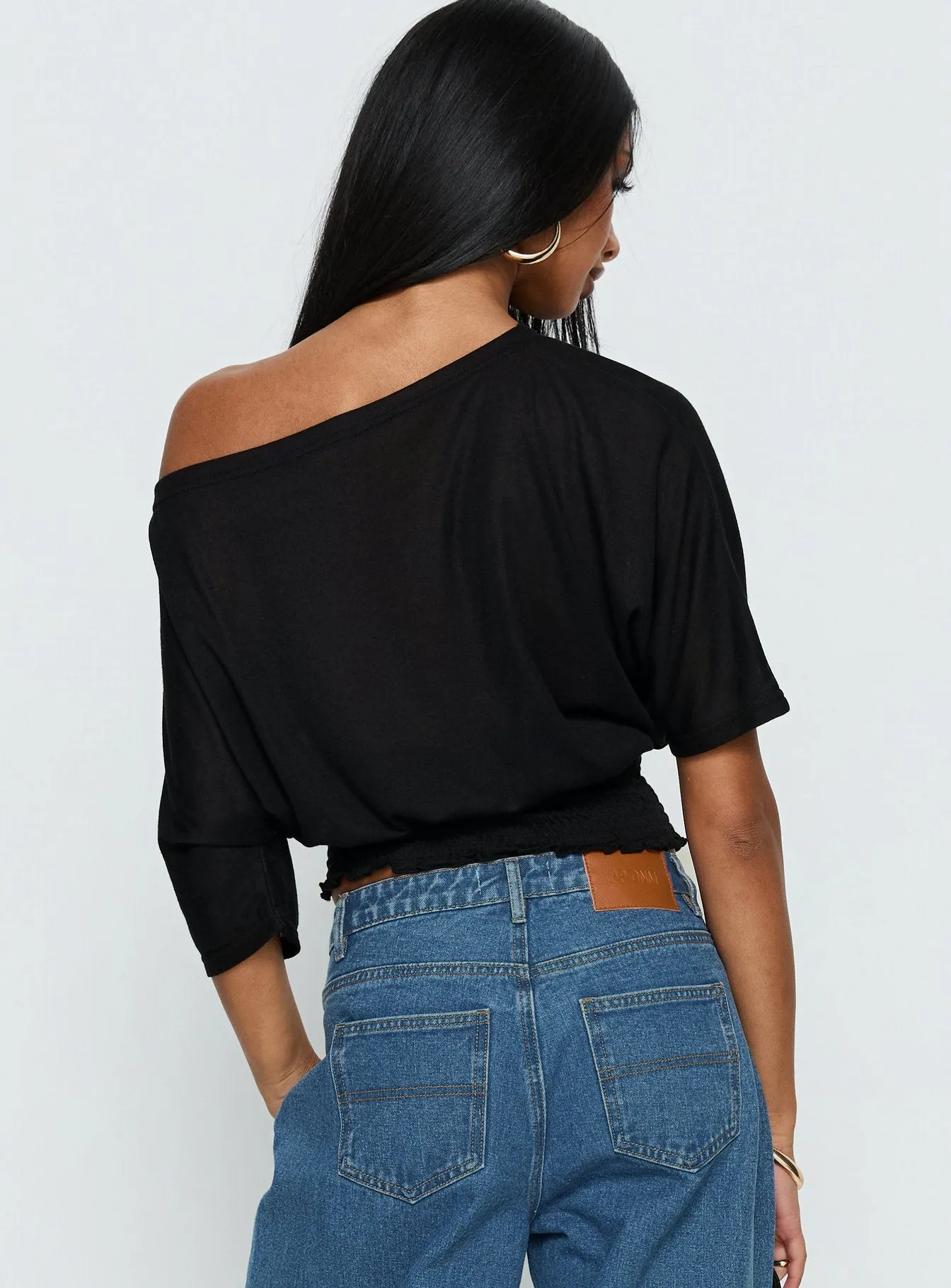 Dayten Off Shoulder Sheer Top Black sold by Princess Polly product image thumbnail 5