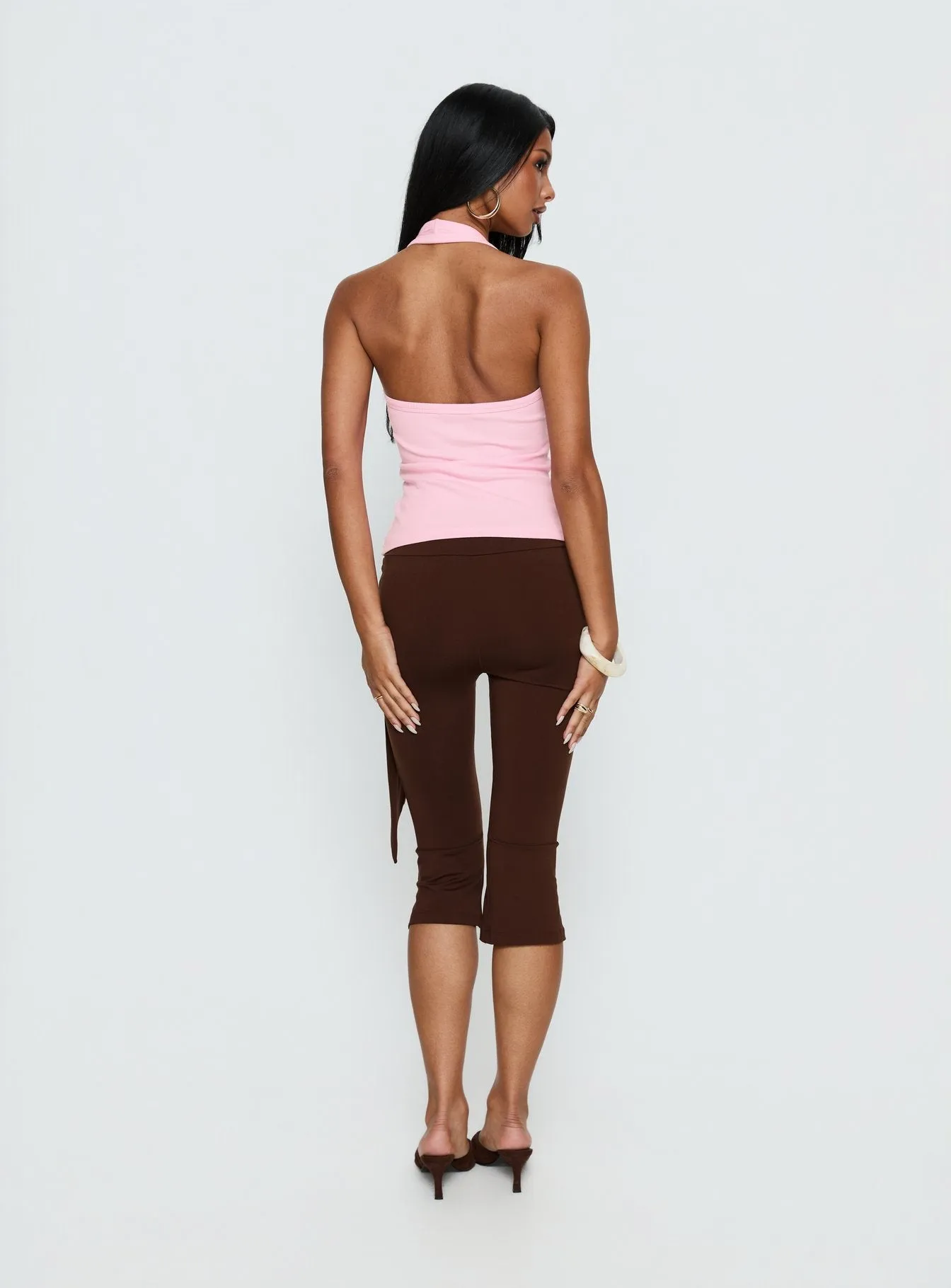 Lizana Tie Side Capri Pants Brown sold by Princess Polly product image thumbnail 5