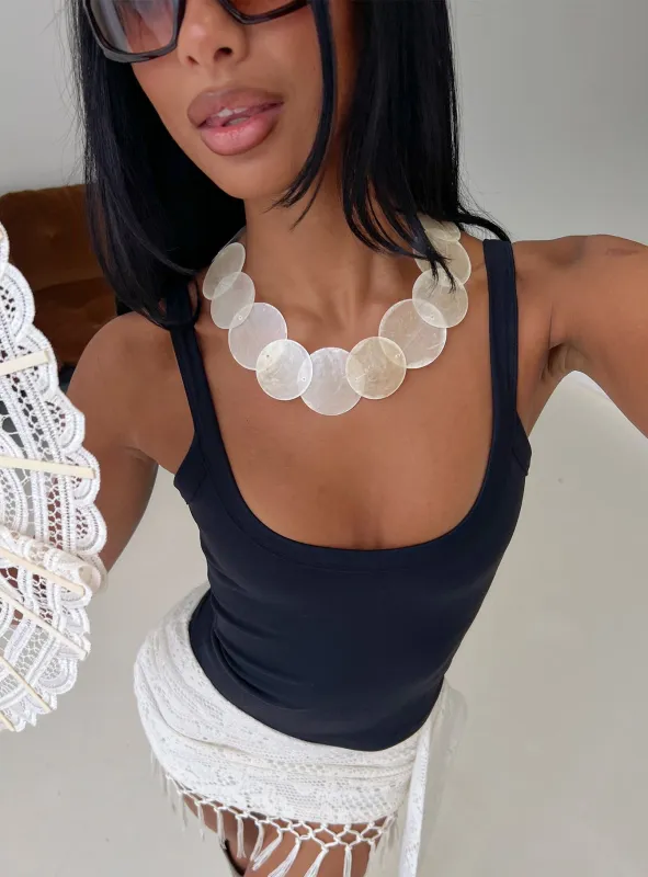 Summer Solstice Shell Detail Necklace White made by Princess Polly