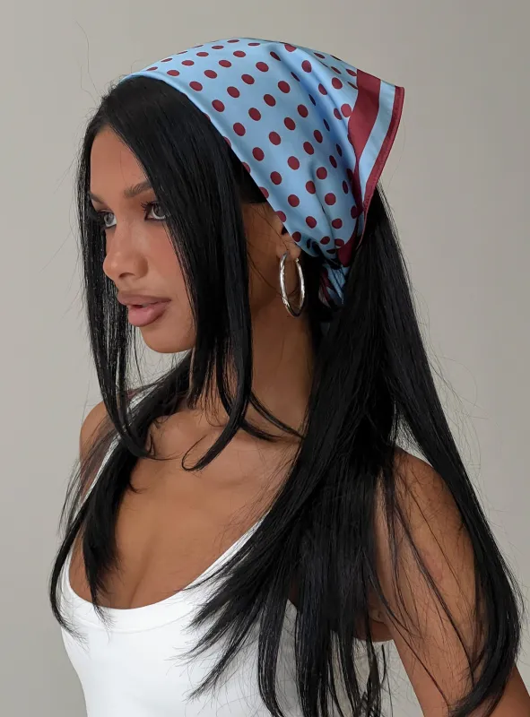 Hyacinthe Scarf Blue Polka made by Princess Polly