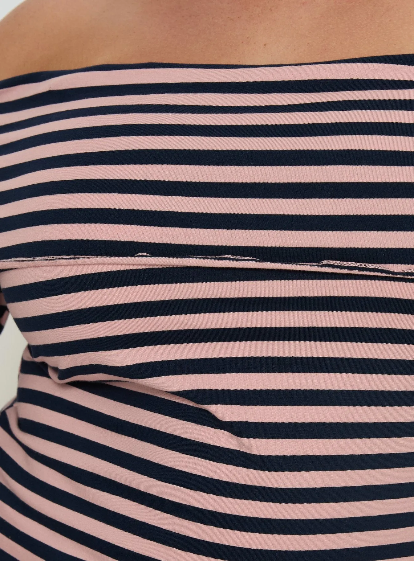 Janicia Off Shoulder Top Pink Stripe Curve sold by Princess Polly product image thumbnail 5