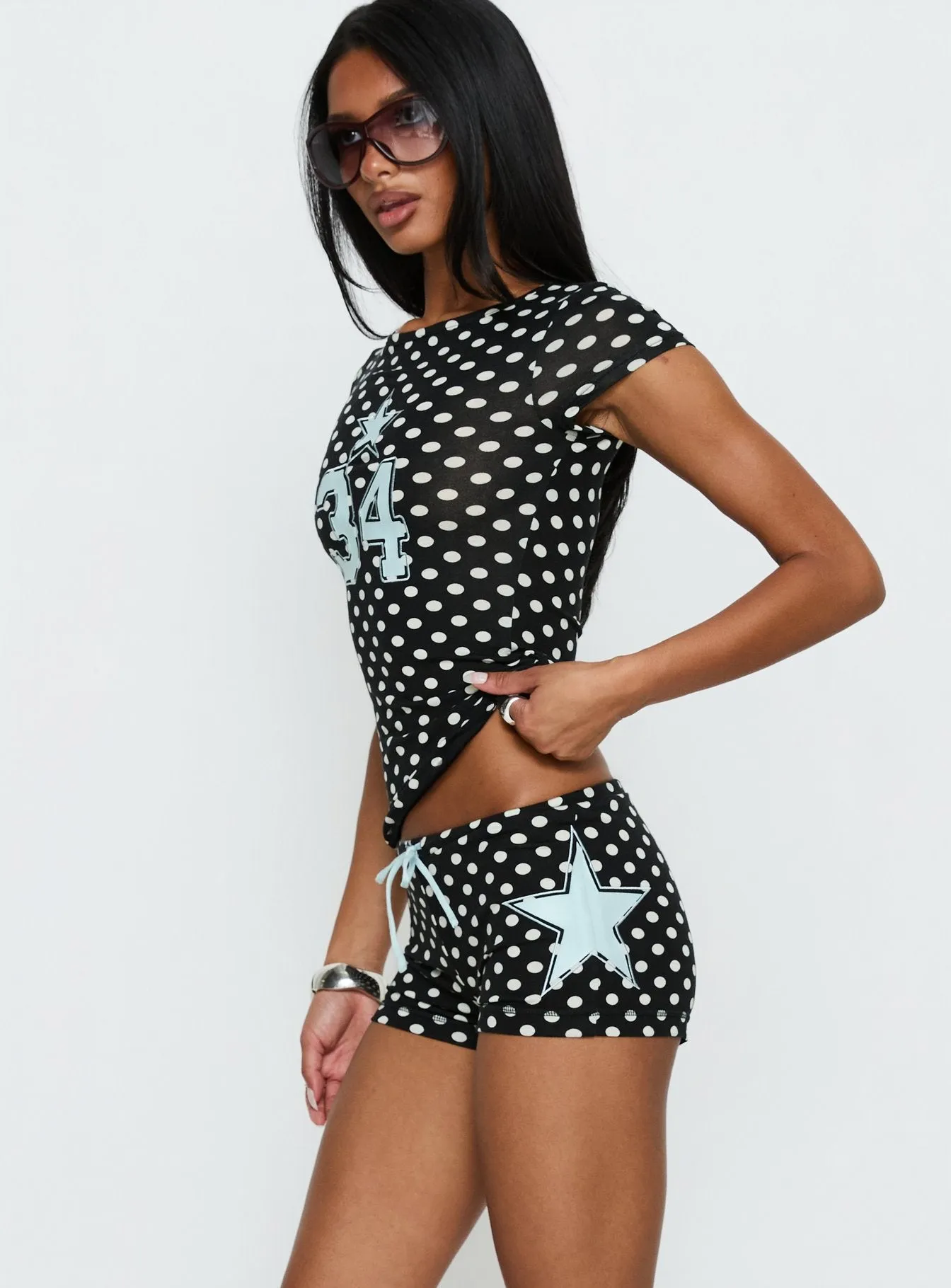 Elacie Micro Shorts Black Polka Dot sold by Princess Polly product image thumbnail 4