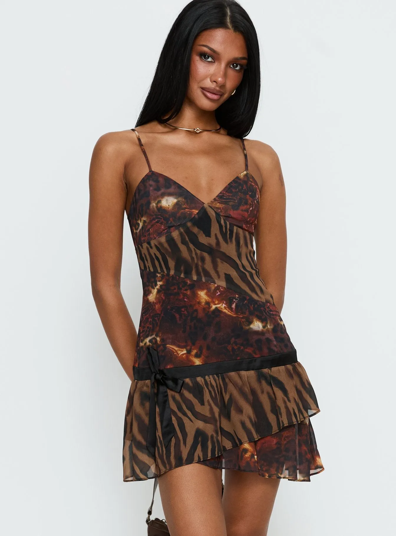 Wild Horizon Spliced Mini Dress Animal sold by Princess Polly product image thumbnail 2