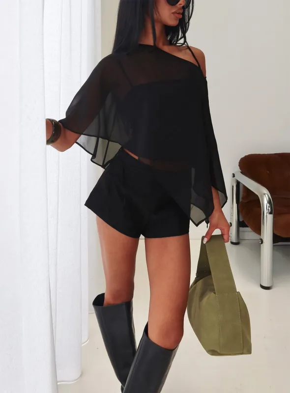 Senzo Wrap Shorts Black made by Princess Polly