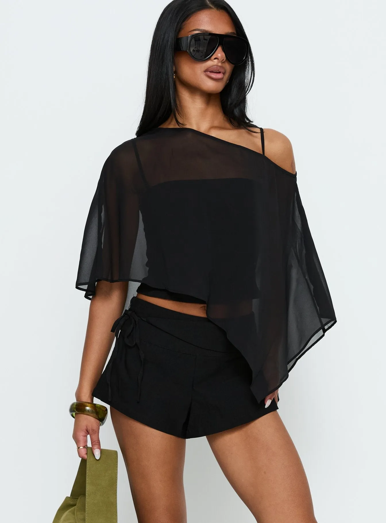 Senzo Wrap Shorts Black sold by Princess Polly product image thumbnail 2