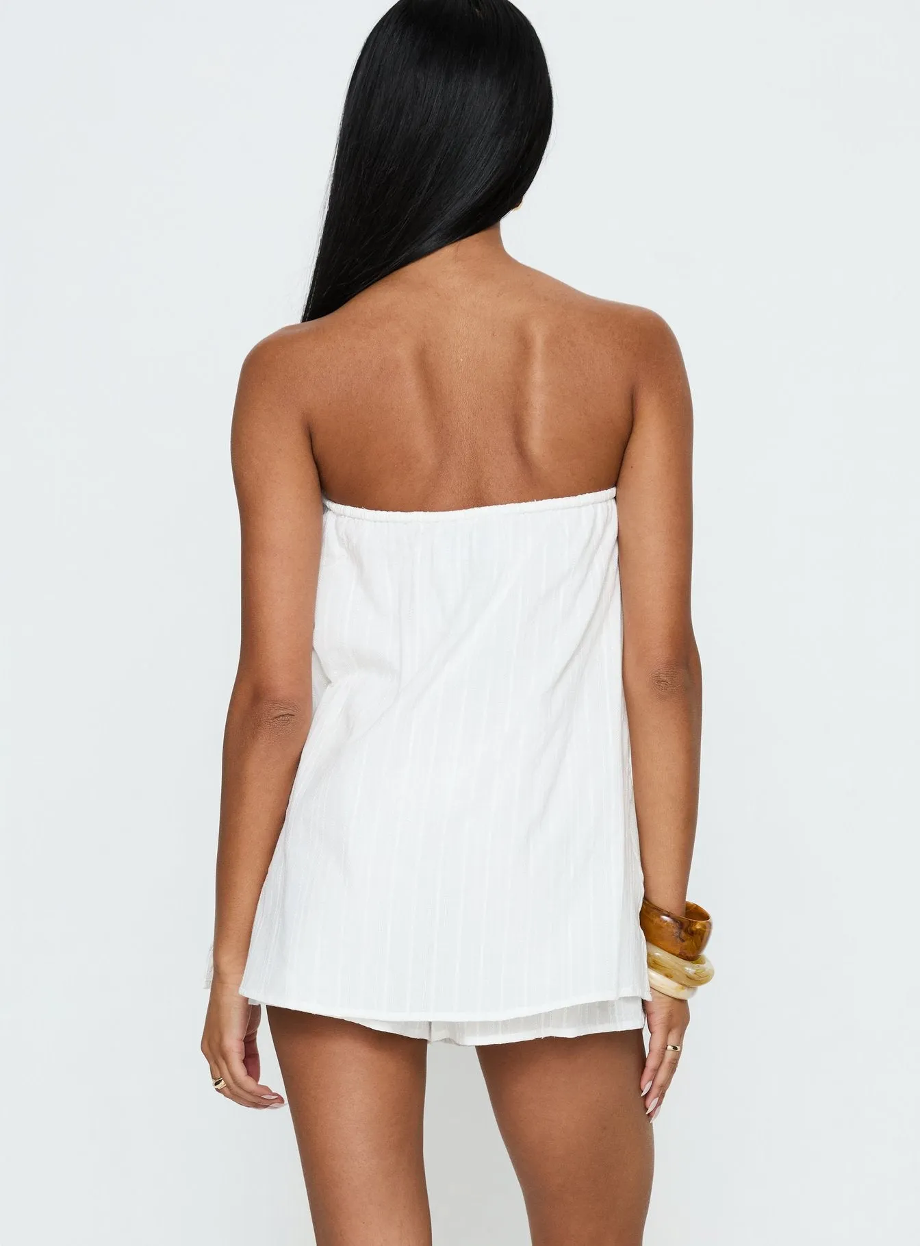 Isafelia Strapless Playsuit Off White sold by Princess Polly product image thumbnail 5