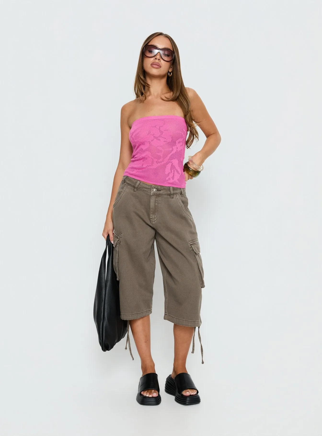 Cypressa Crochet Strapless Top Berry Pink sold by Princess Polly product image thumbnail 3