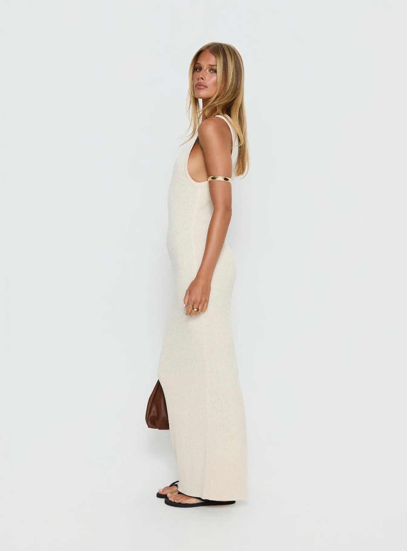Imirisa Scoop Knit Maxi Dress Cream sold by Princess Polly product image thumbnail 4