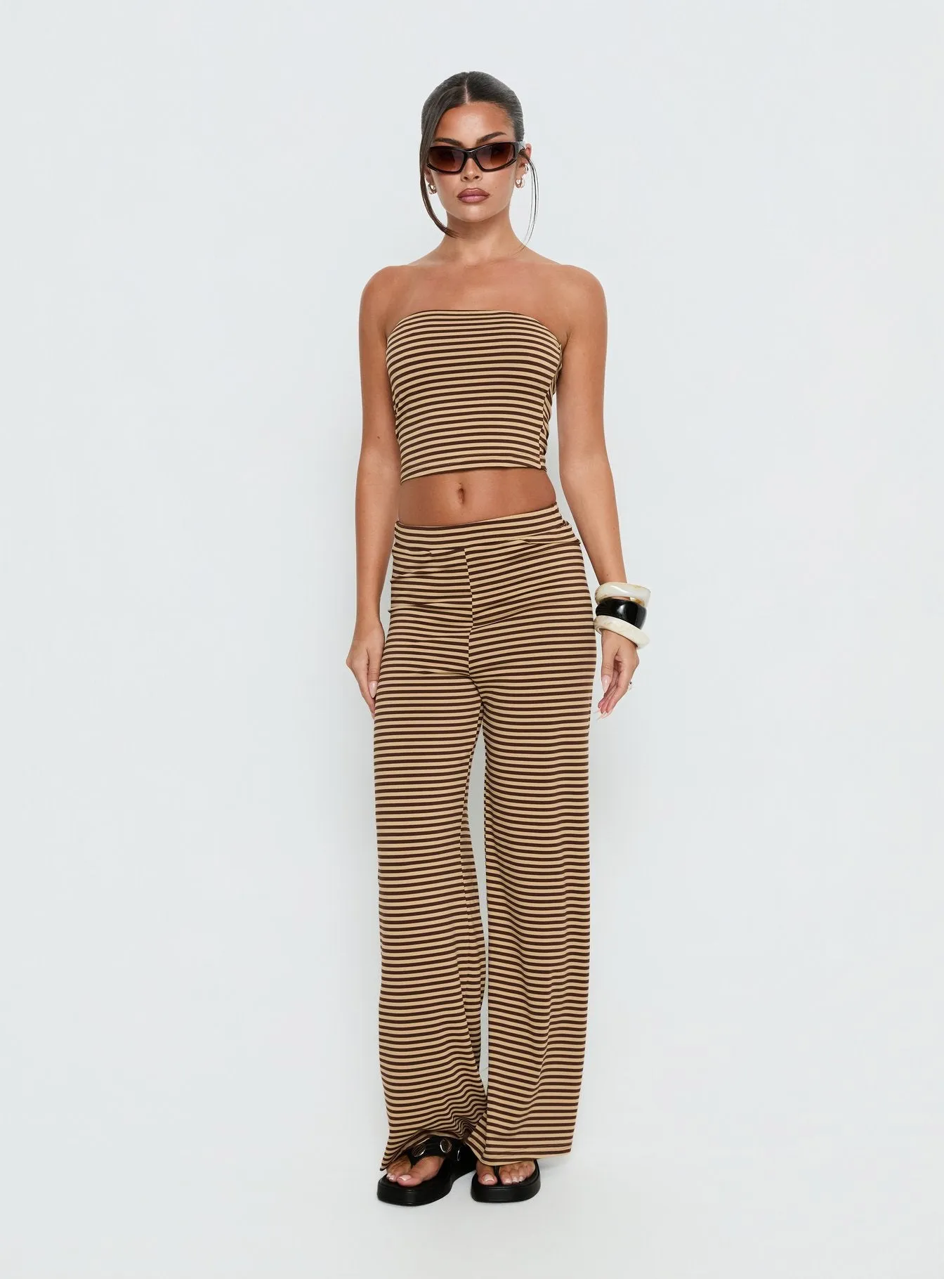 Timora Strapless Top Brown Stripe sold by Princess Polly product image thumbnail 3