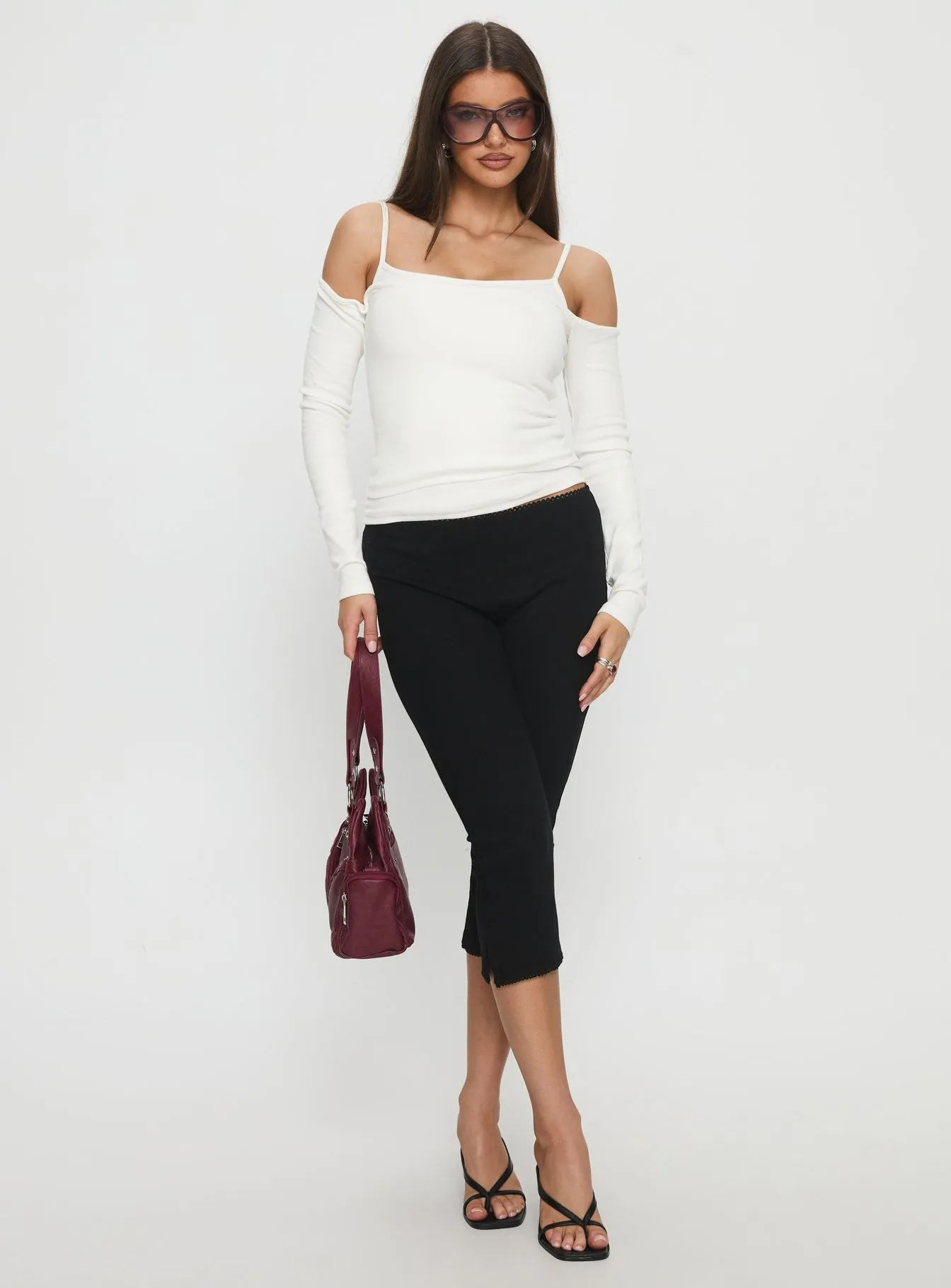 Baseline Rib Capri Pants Black Tall sold by Princess Polly product image thumbnail 2