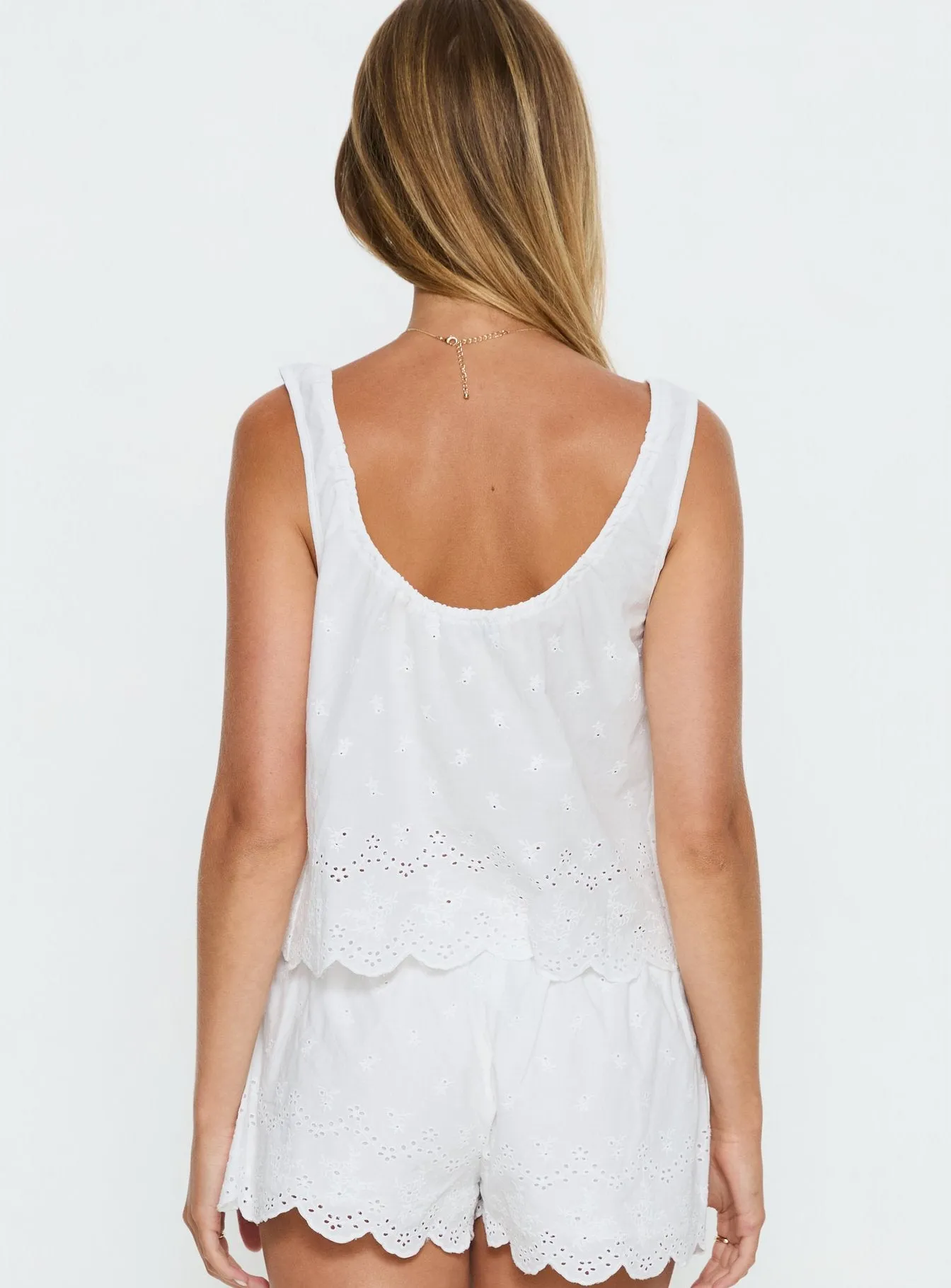 Love of Mine Scoop Anglaise Sleep Cami Top White sold by Princess Polly product image thumbnail 5