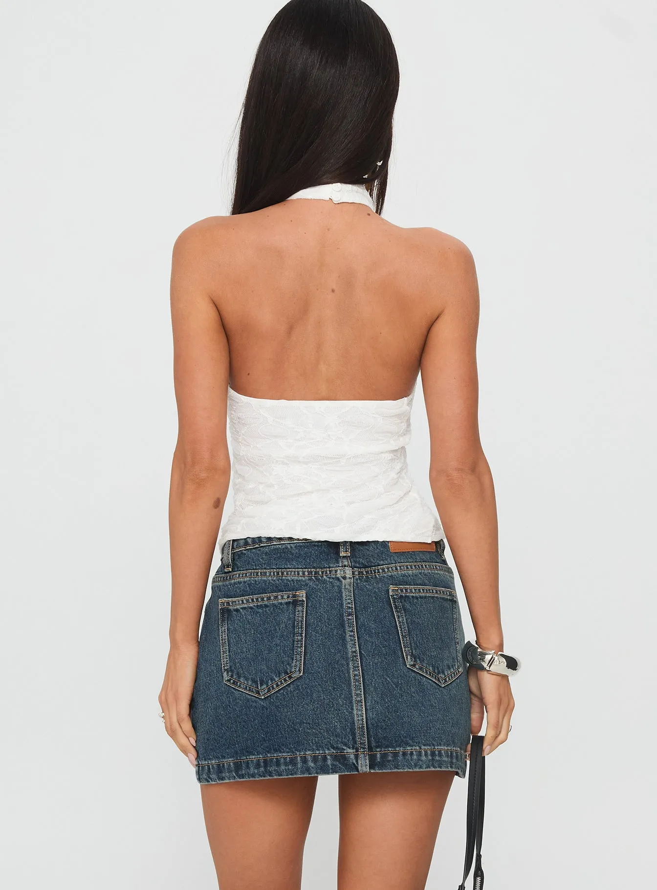 Nickei Denim Mini Skirt Washed Blue Tall sold by Princess Polly product image thumbnail 5