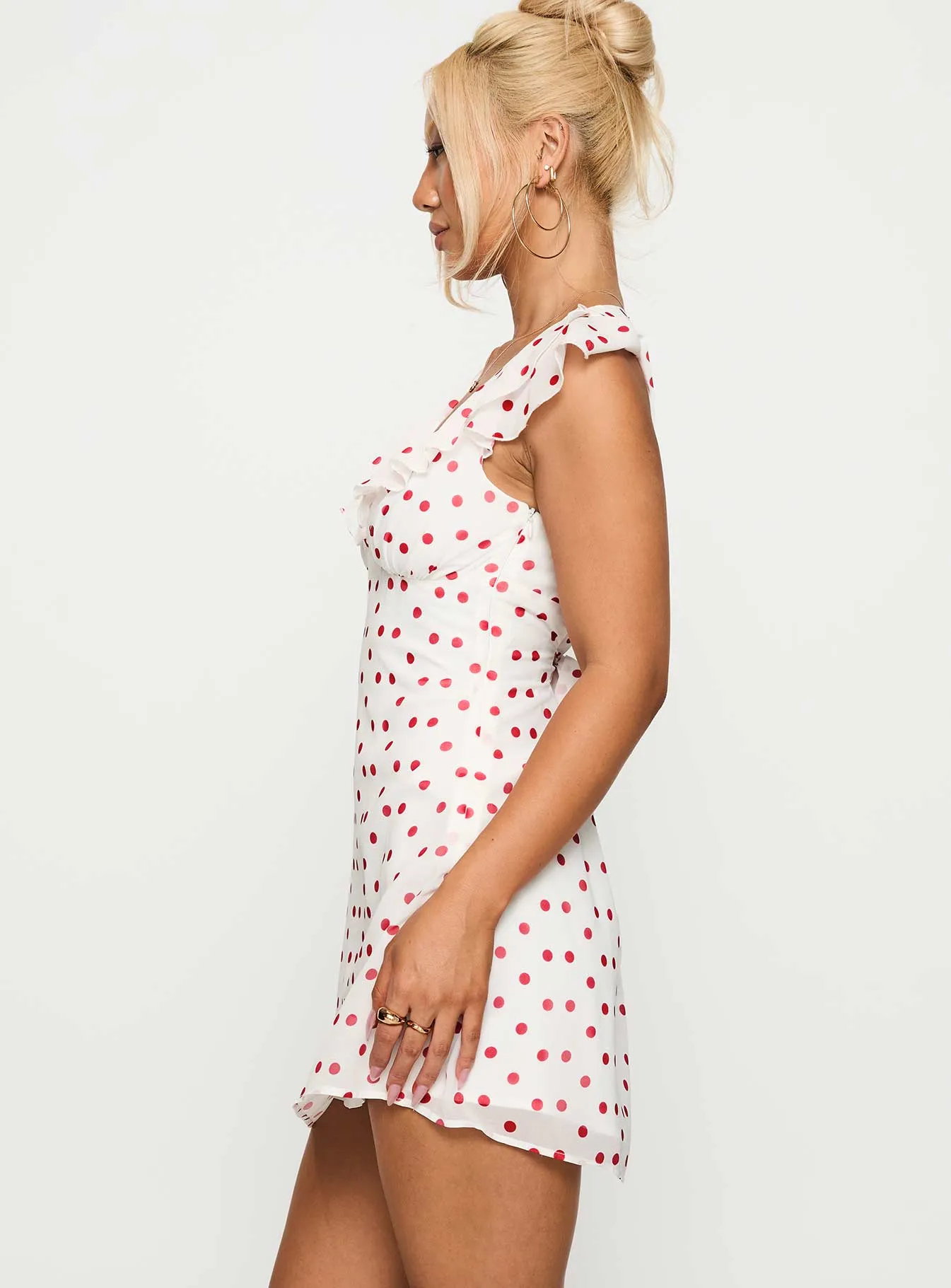 I Guess So Mini Dress White / Burgundy Tall sold by Princess Polly product image thumbnail 4