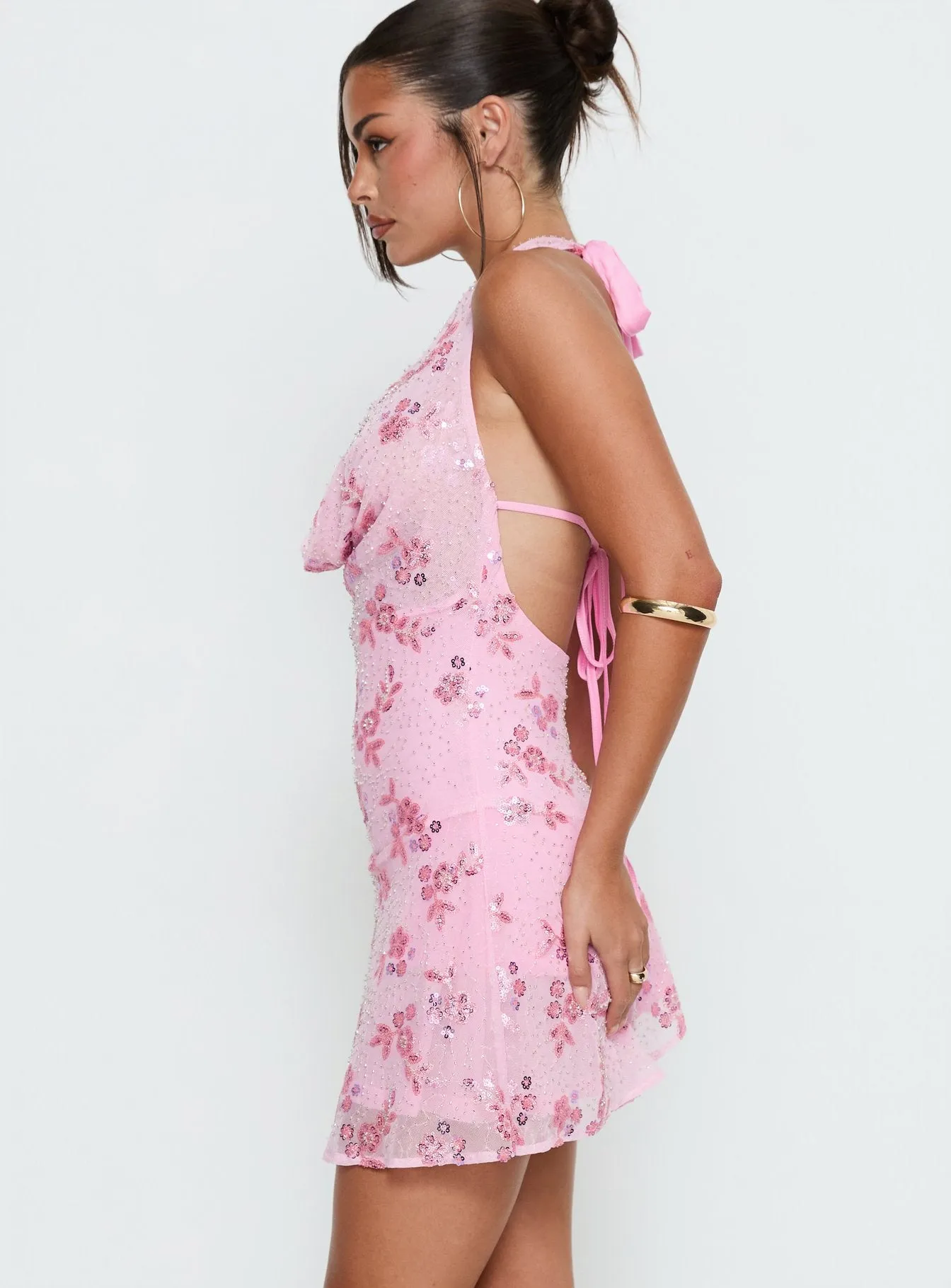 Longer Daylight Cowl Halter Playsuit Pink sold by Princess Polly product image thumbnail 4