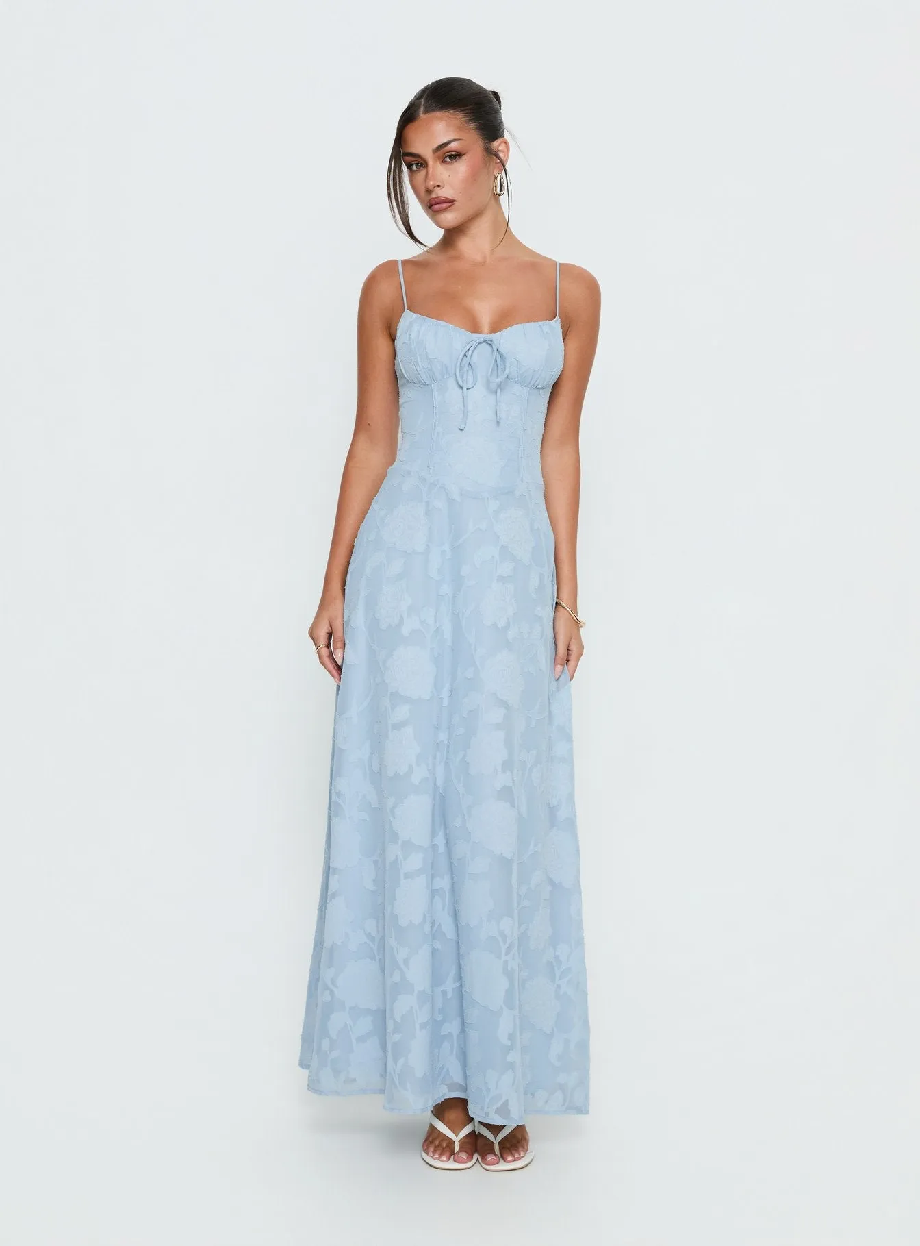 Members Only Maxi Dress Blue Burnout sold by Princess Polly product image thumbnail 2