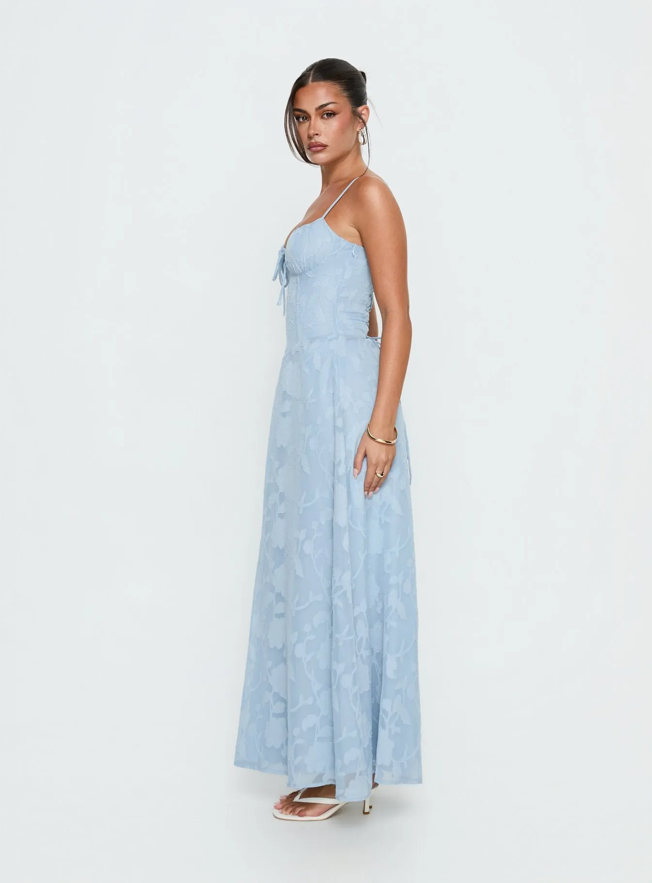 Members Only Maxi Dress Blue Burnout sold by Princess Polly product image thumbnail 3