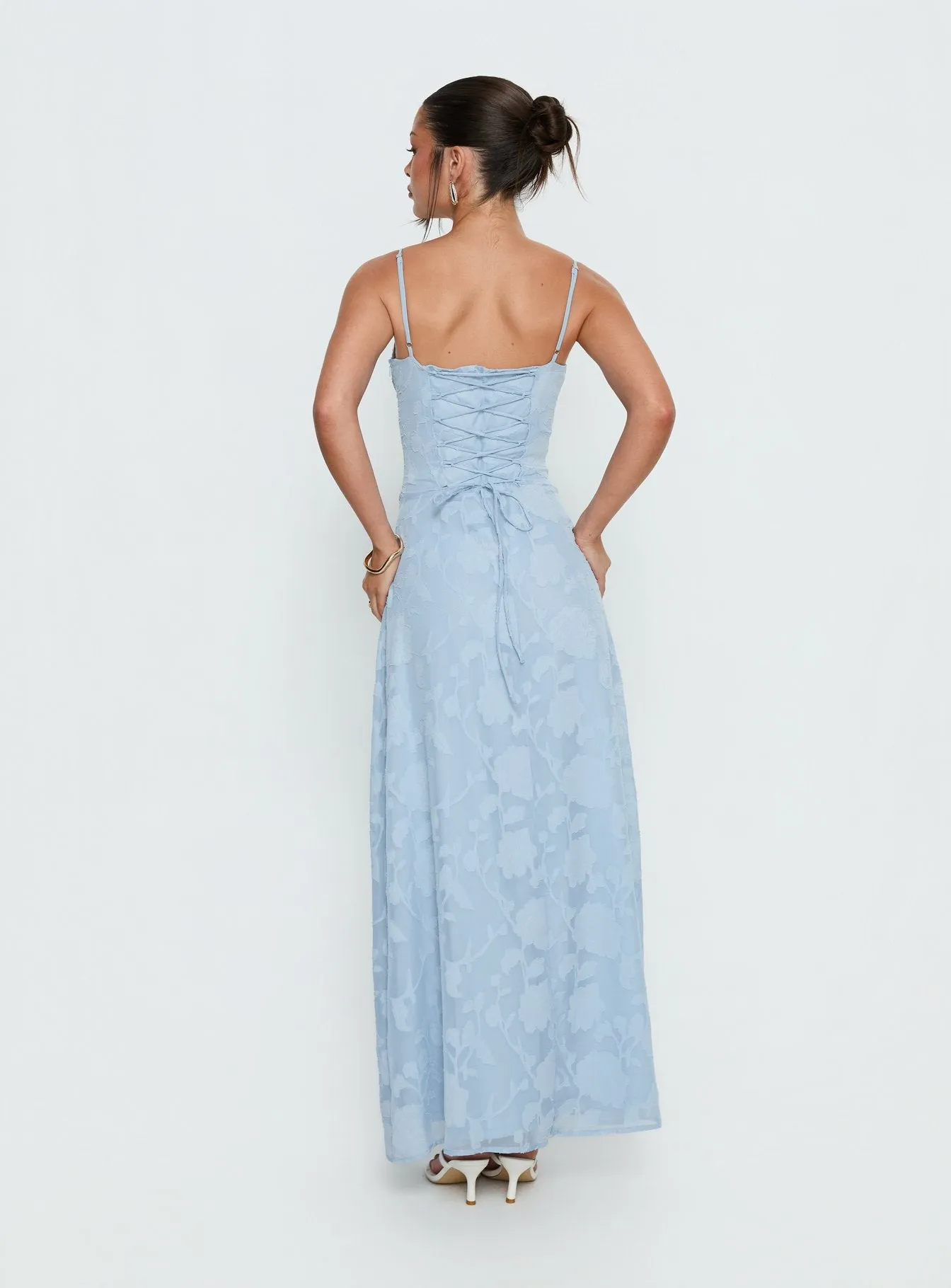 Members Only Maxi Dress Blue Burnout sold by Princess Polly product image thumbnail 4