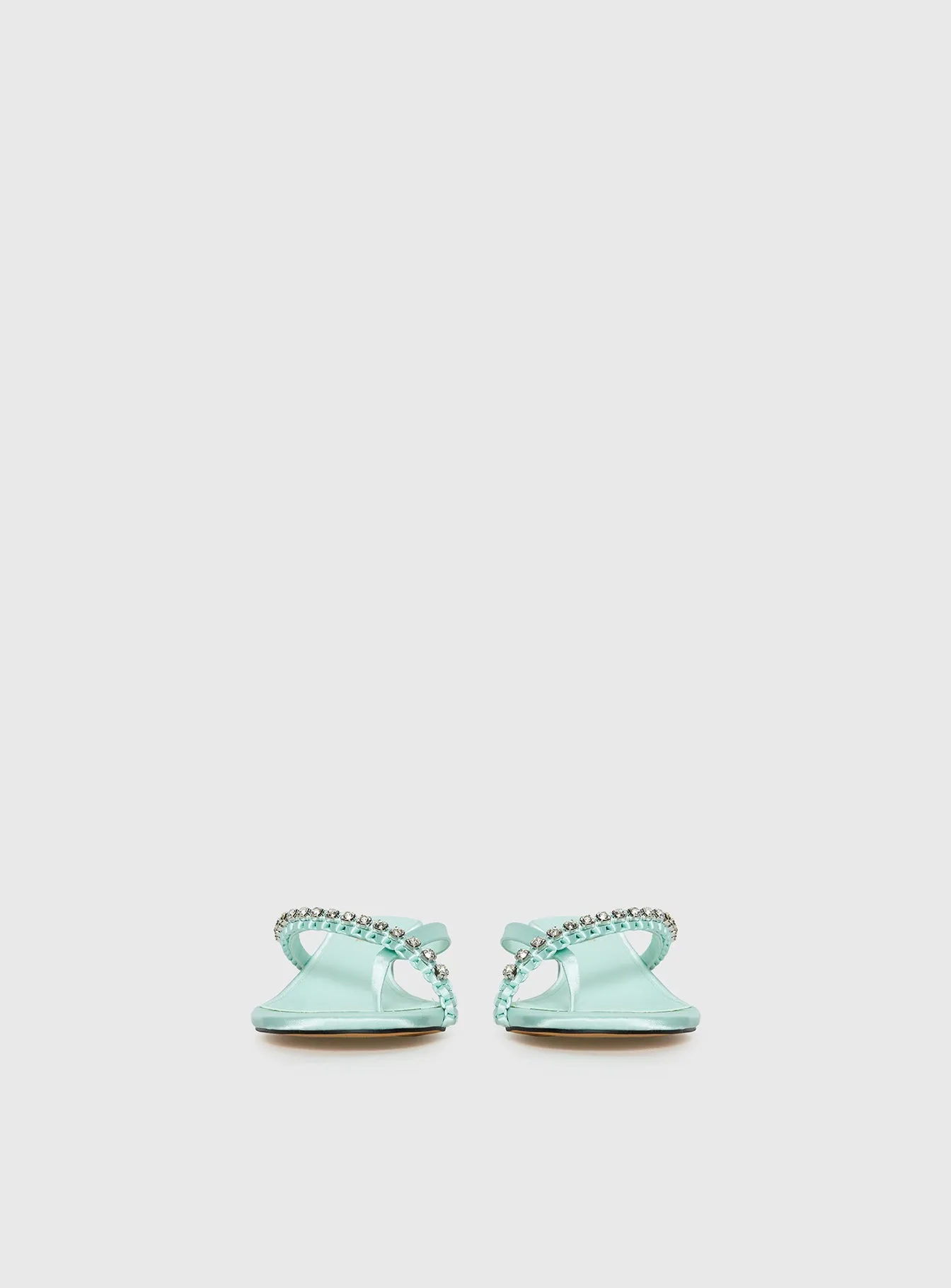 Little Italy Diamante Detail Thong Heels Aqua sold by Princess Polly product image thumbnail 3