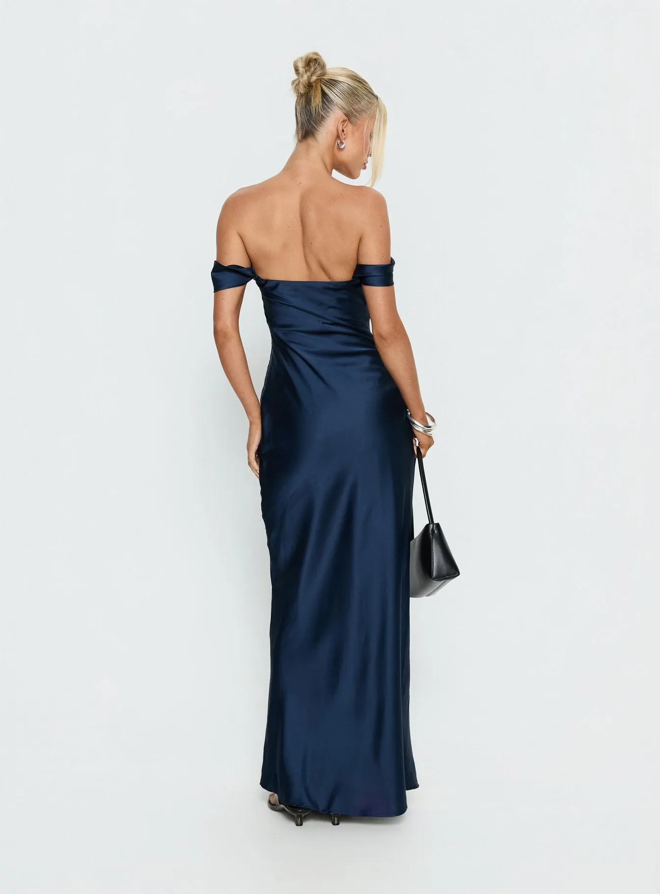 Azura Off The Shoulder Maxi Dress Navy sold by Princess Polly product image thumbnail 5