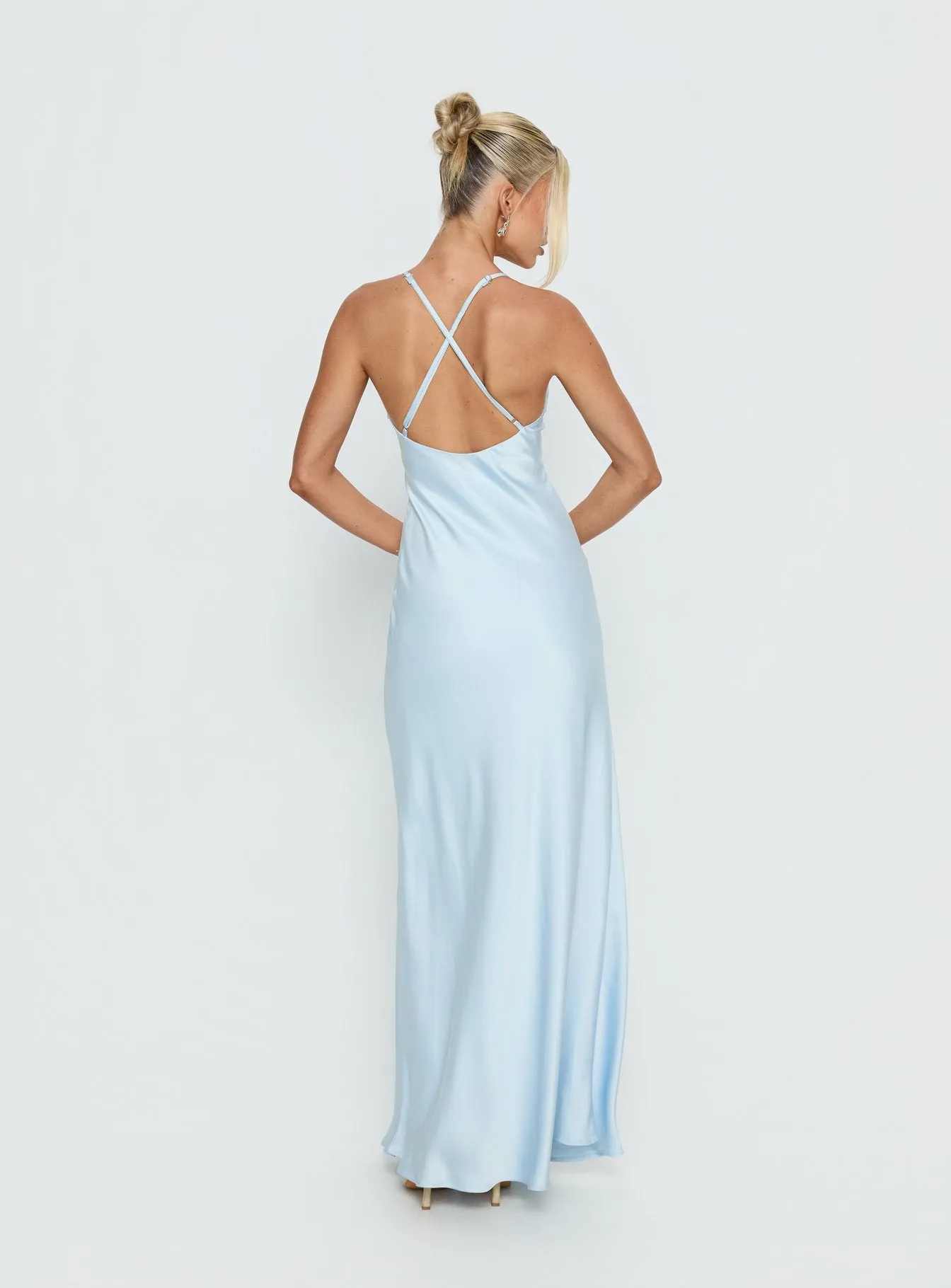 Klairee Halter Lace Maxi Dress Icy Blue sold by Princess Polly product image thumbnail 5