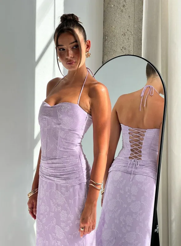 Love From Portofino Corset Maxi Dress Lilac made by Princess Polly