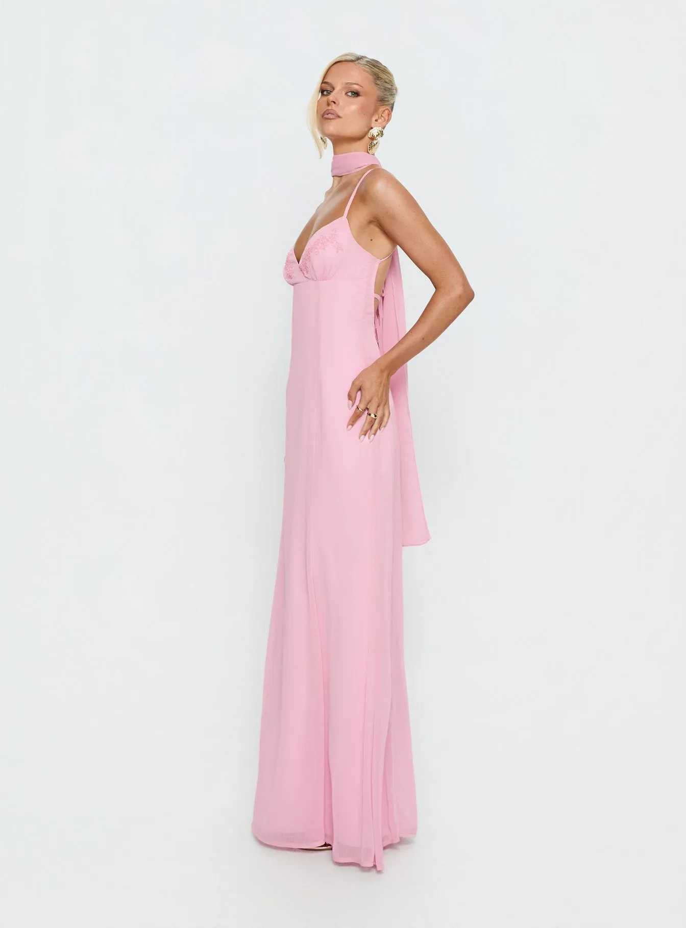 Jadira Scarf Maxi Dress Light Pink sold by Princess Polly product image thumbnail 4