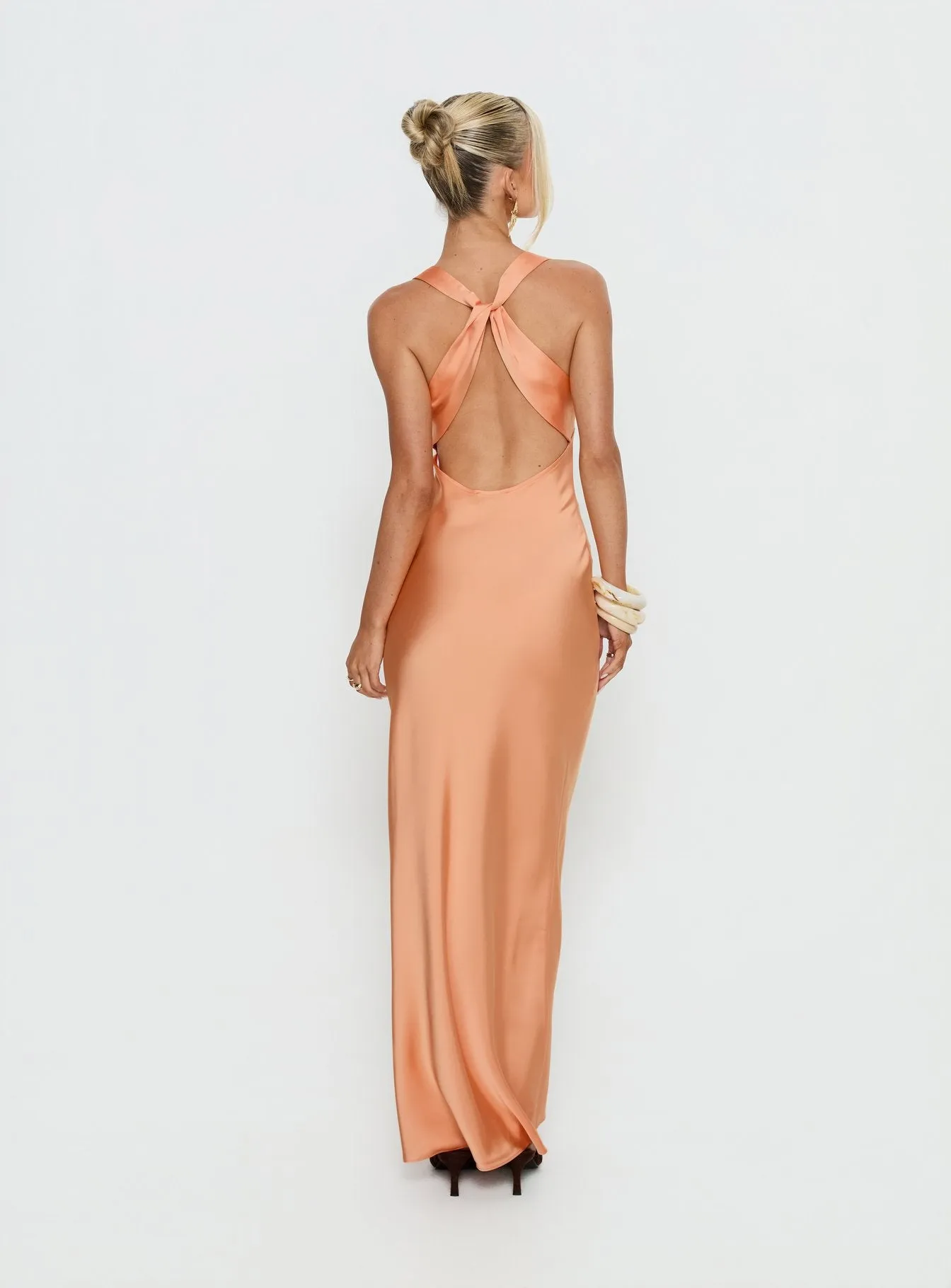 Isitt Cowl Crossover Back Maxi Dress Orange sold by Princess Polly product image thumbnail 5