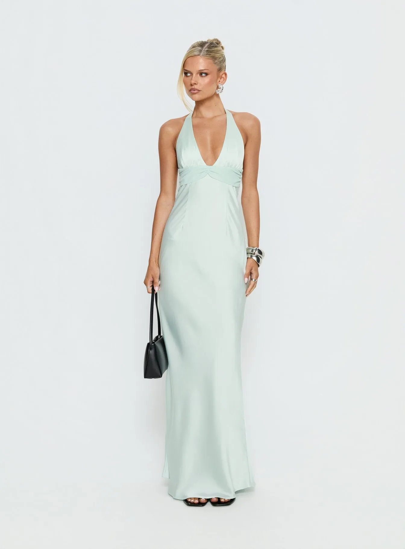 Odyssa Halter Maxi Dress Mint Green sold by Princess Polly product image thumbnail 3
