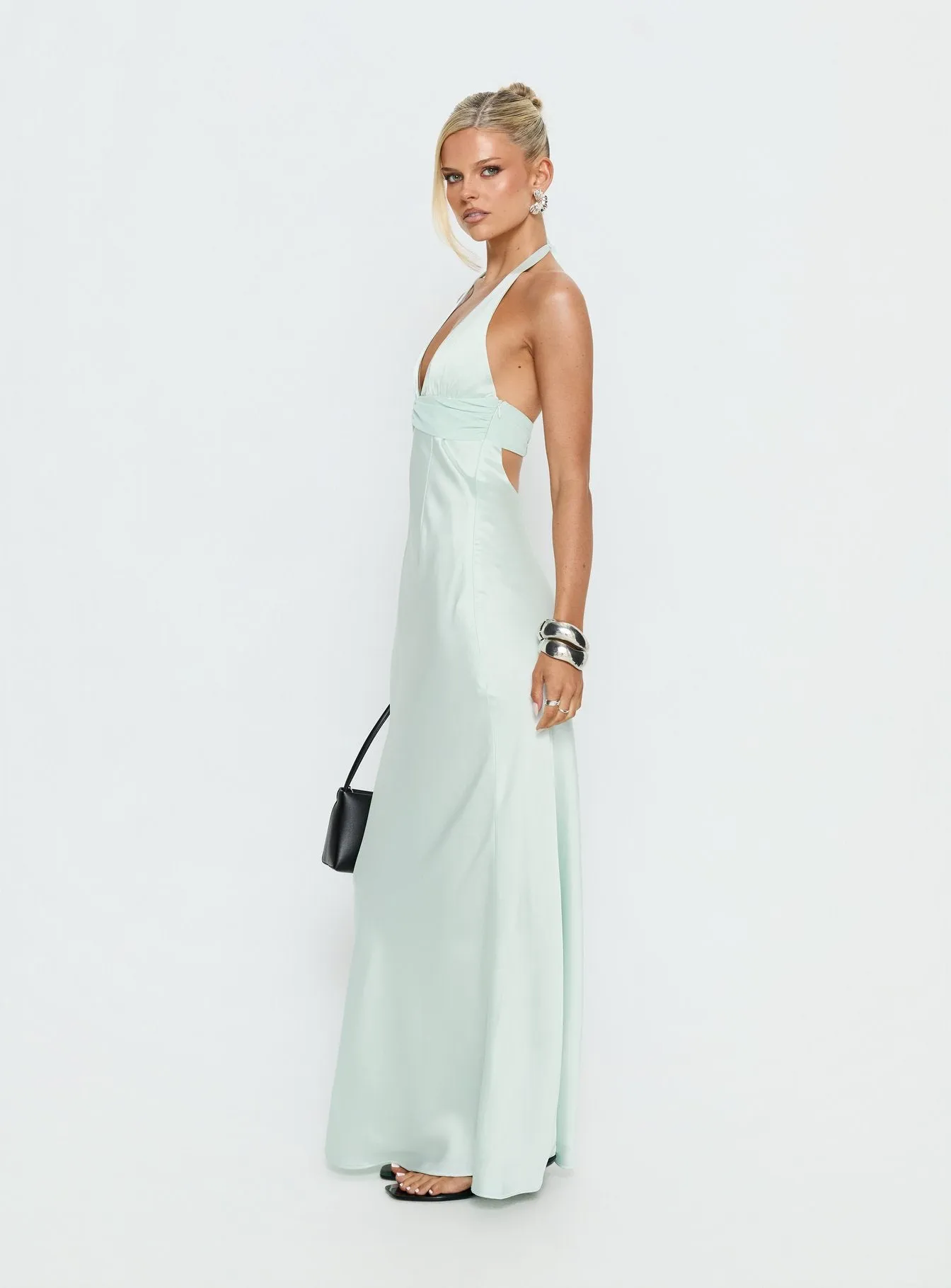 Odyssa Halter Maxi Dress Mint Green sold by Princess Polly product image thumbnail 4