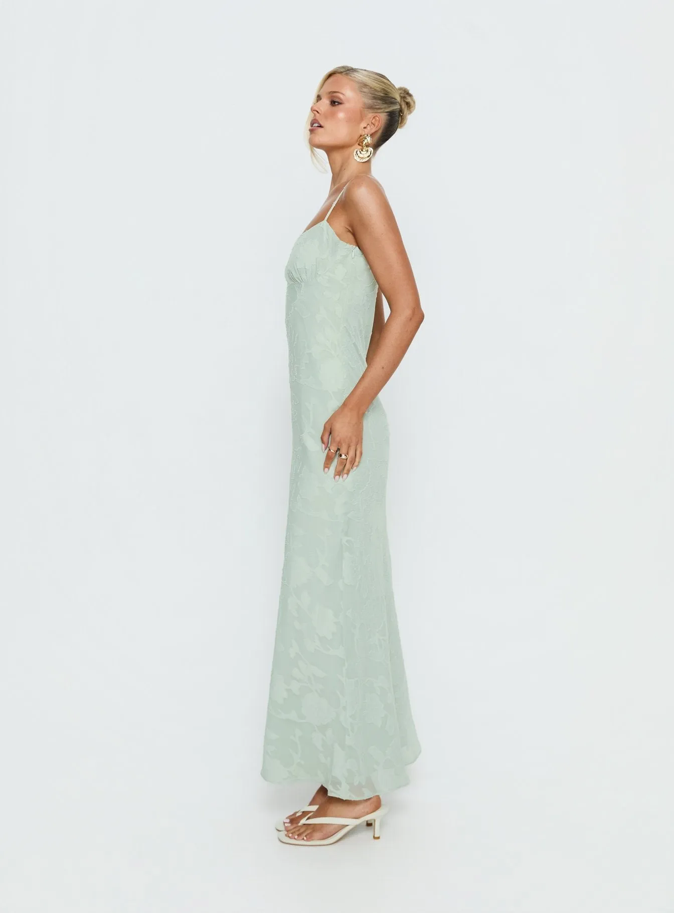 Avienna Maxi Dress Sage Burnout sold by Princess Polly product image thumbnail 4