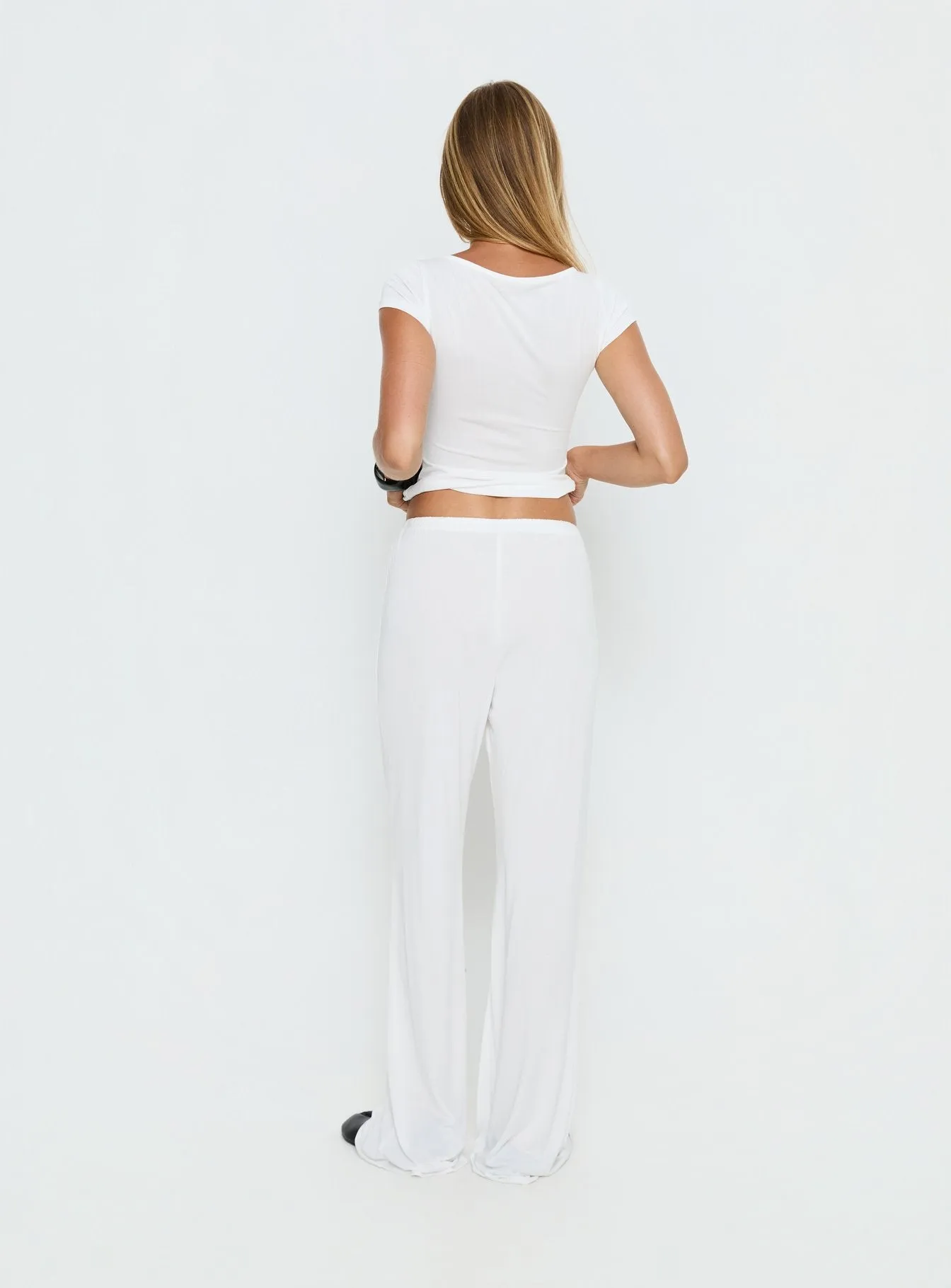 Gavrielle Jersey Wide Leg Pants White sold by Princess Polly product image thumbnail 5