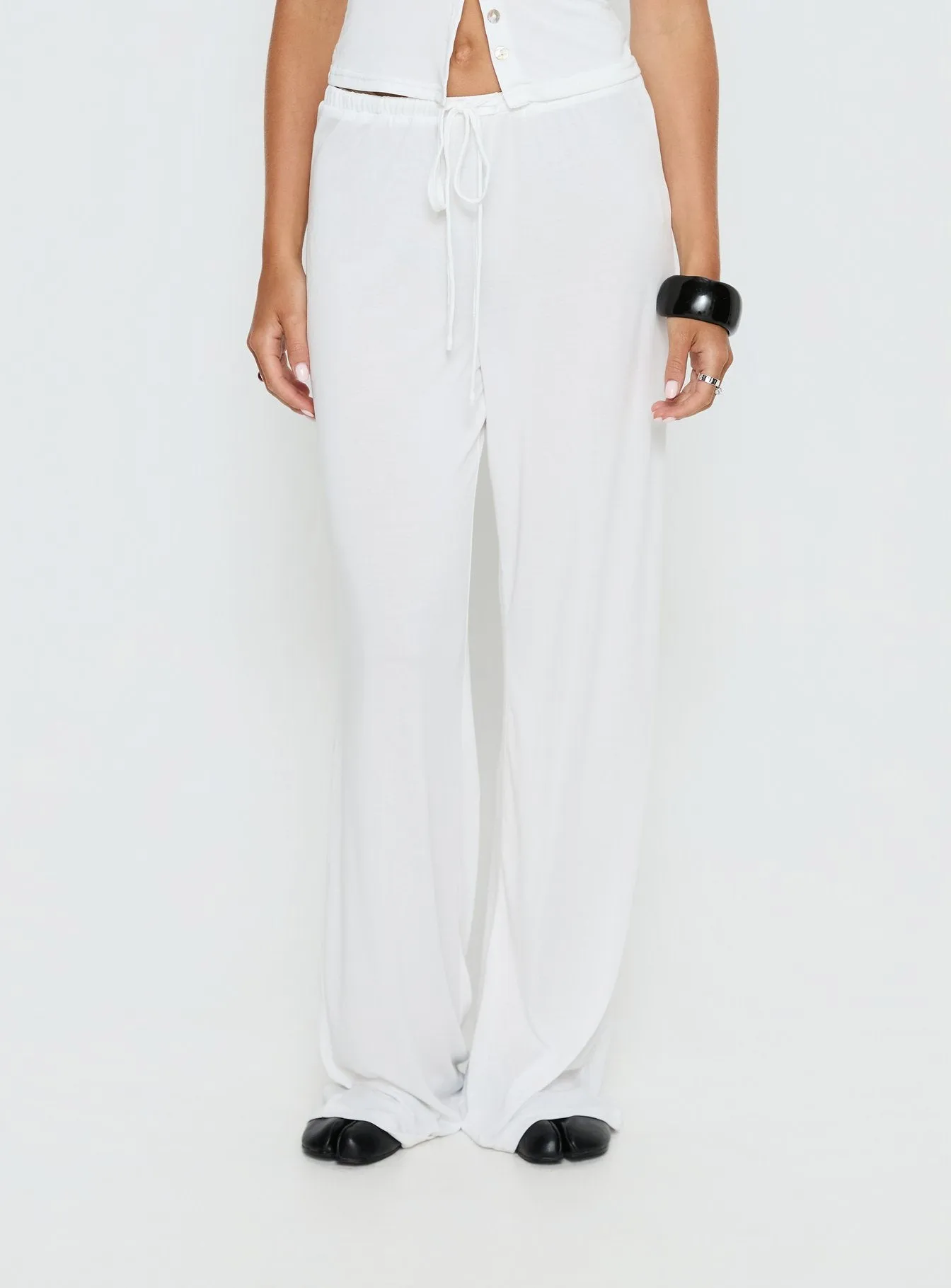 Gavrielle Jersey Wide Leg Pants White sold by Princess Polly product image thumbnail 2