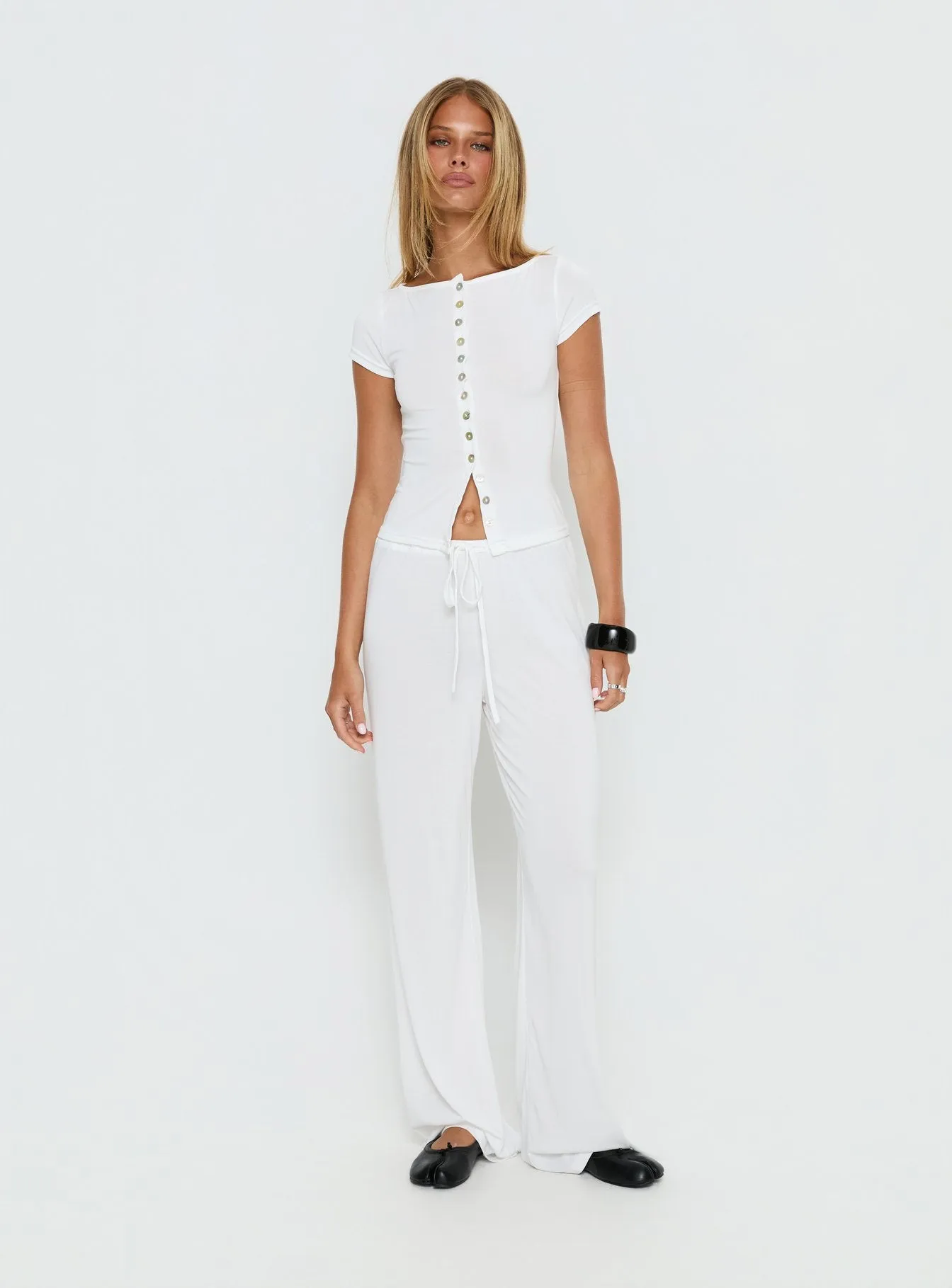 Gavrielle Jersey Wide Leg Pants White sold by Princess Polly product image thumbnail 3