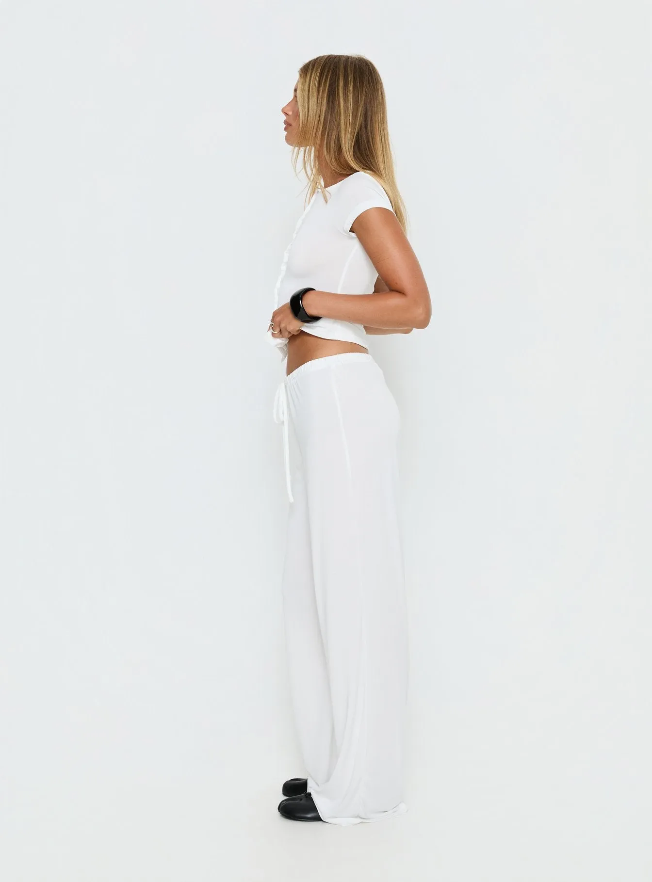 Gavrielle Jersey Wide Leg Pants White sold by Princess Polly product image thumbnail 4