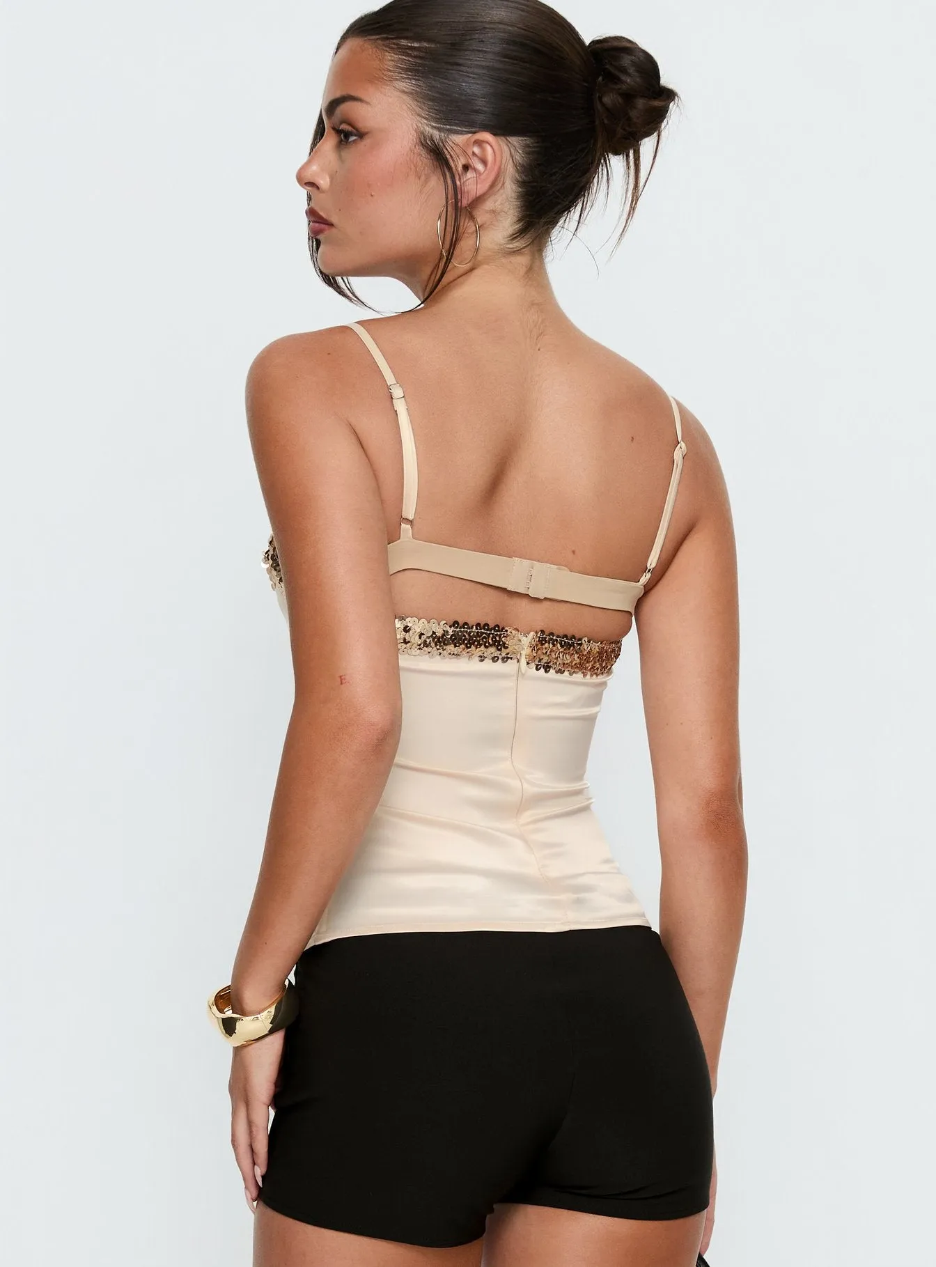 Myrah Layered Sequin Top Cream sold by Princess Polly product image thumbnail 5
