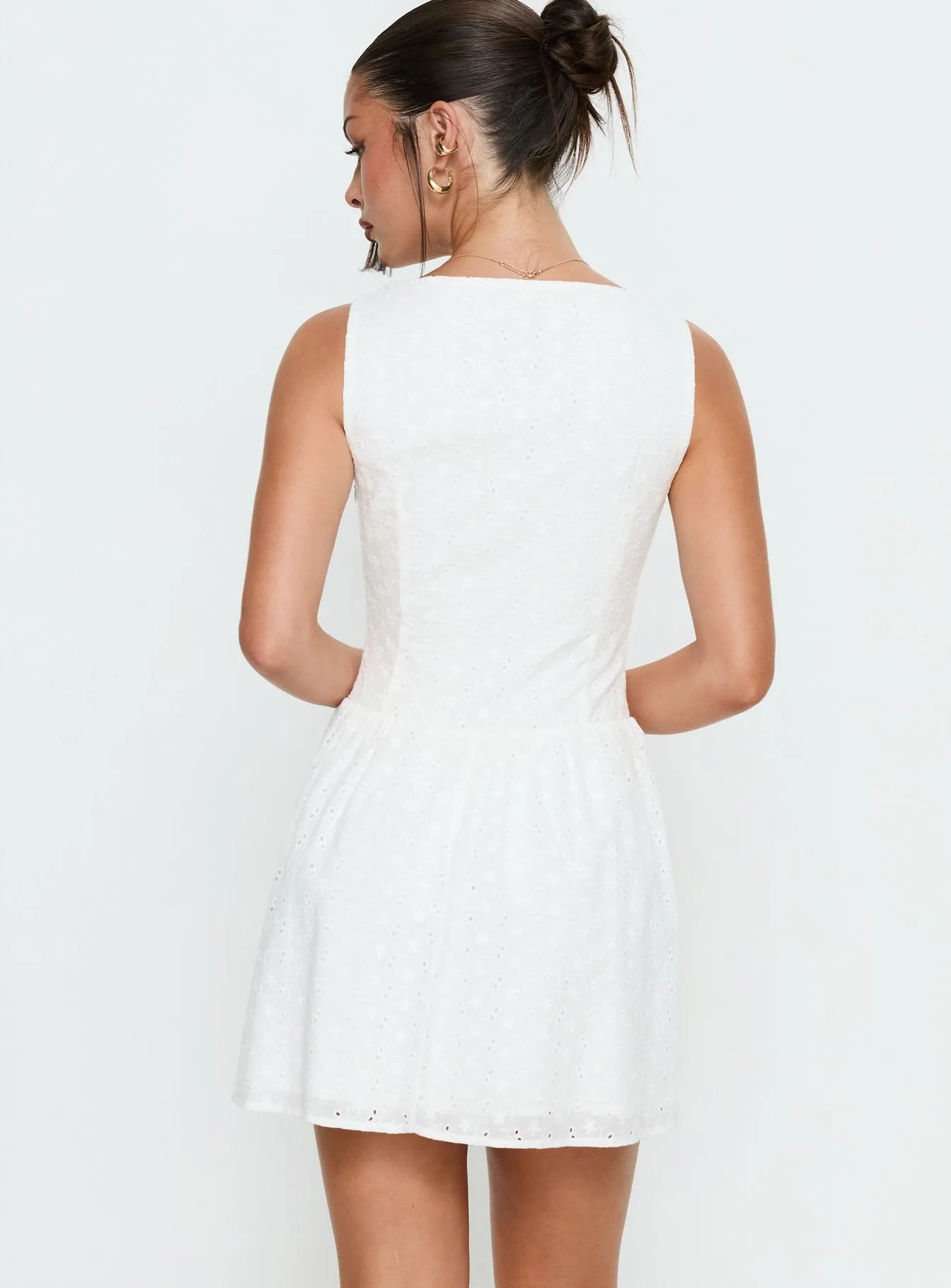 Thinking Bout You Lace Trim Sleeveless Mini Dress White sold by Princess Polly product image thumbnail 5