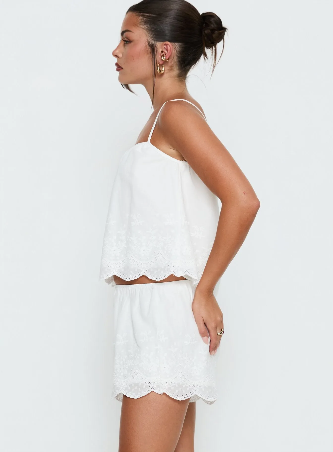 Madison Avenue Embroidered Detail Shorts White sold by Princess Polly product image thumbnail 4