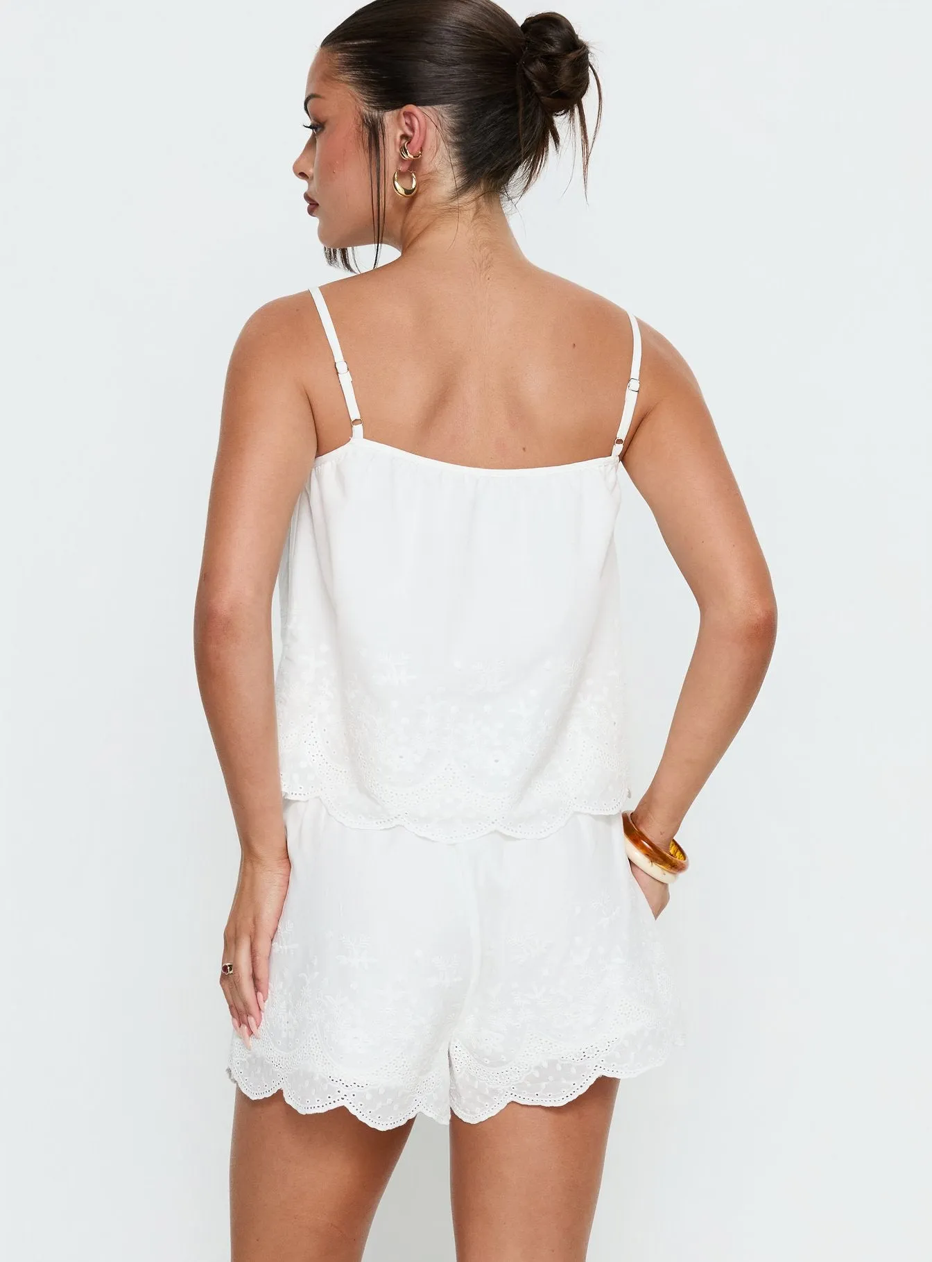 Madison Avenue Embroidered Detail Shorts White sold by Princess Polly product image thumbnail 5