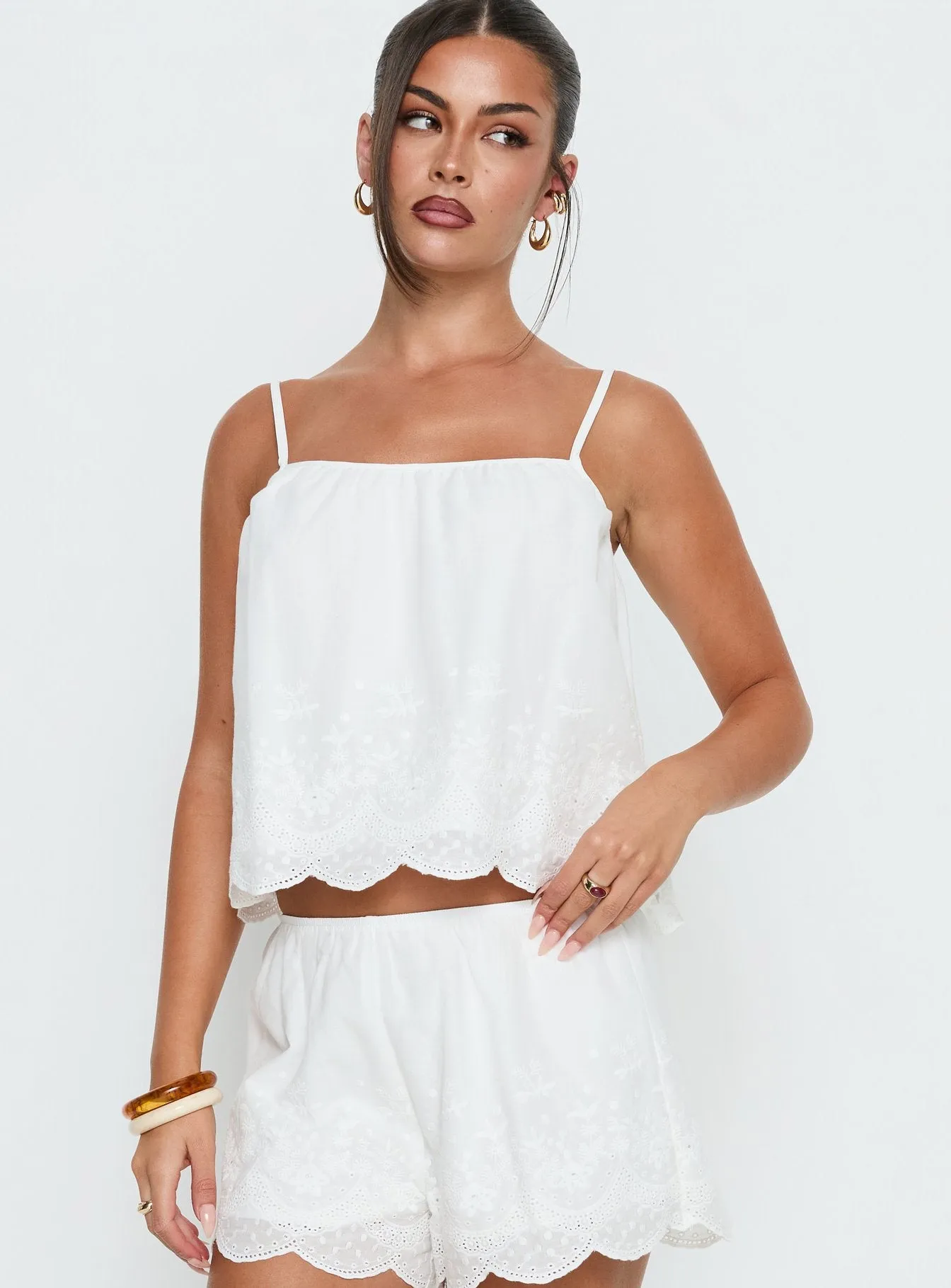 Madison Avenue Embroidered Detail Top White sold by Princess Polly product image thumbnail 2