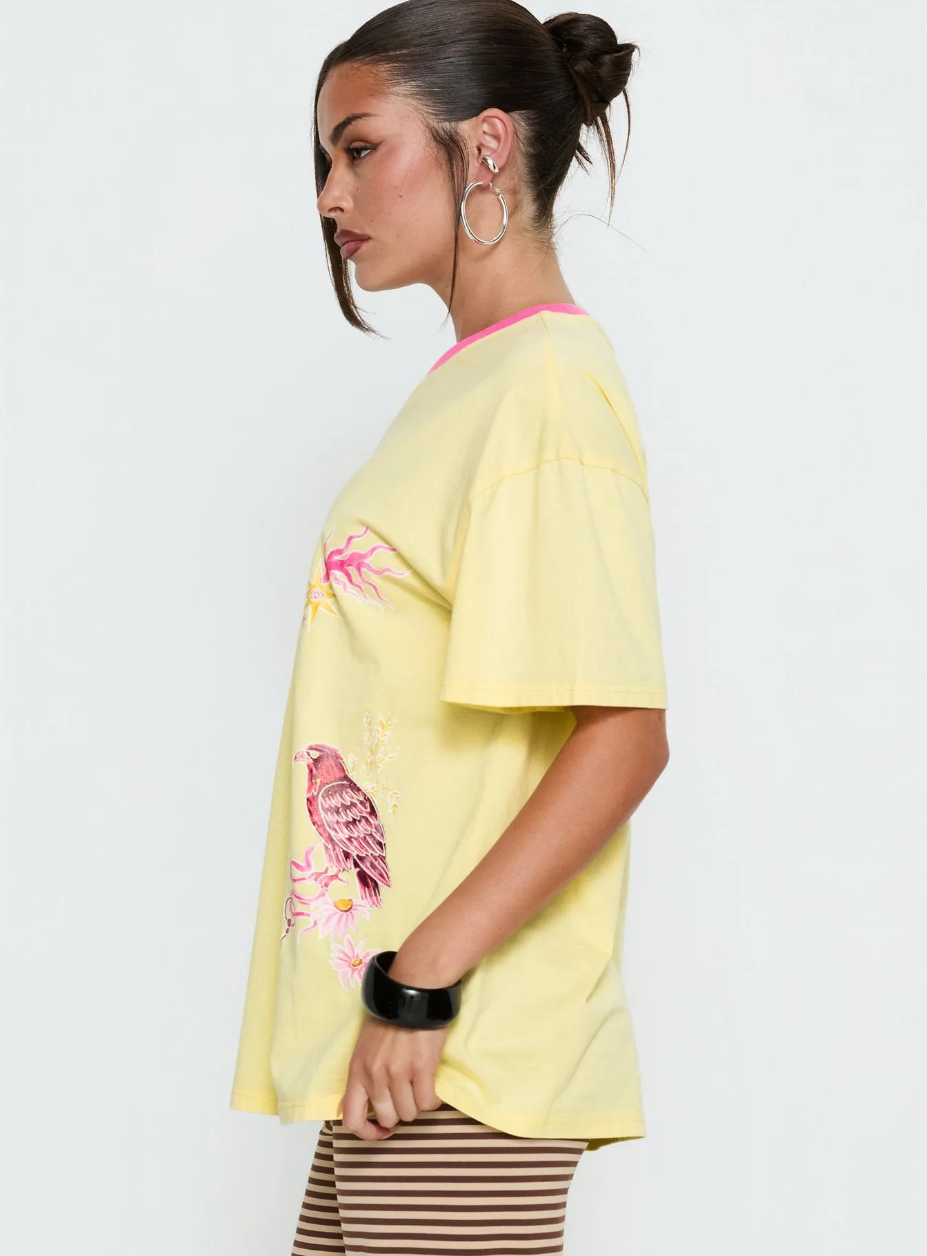 Wild Light Oversized Graphic Tee Yellow / Pink sold by Princess Polly product image thumbnail 3
